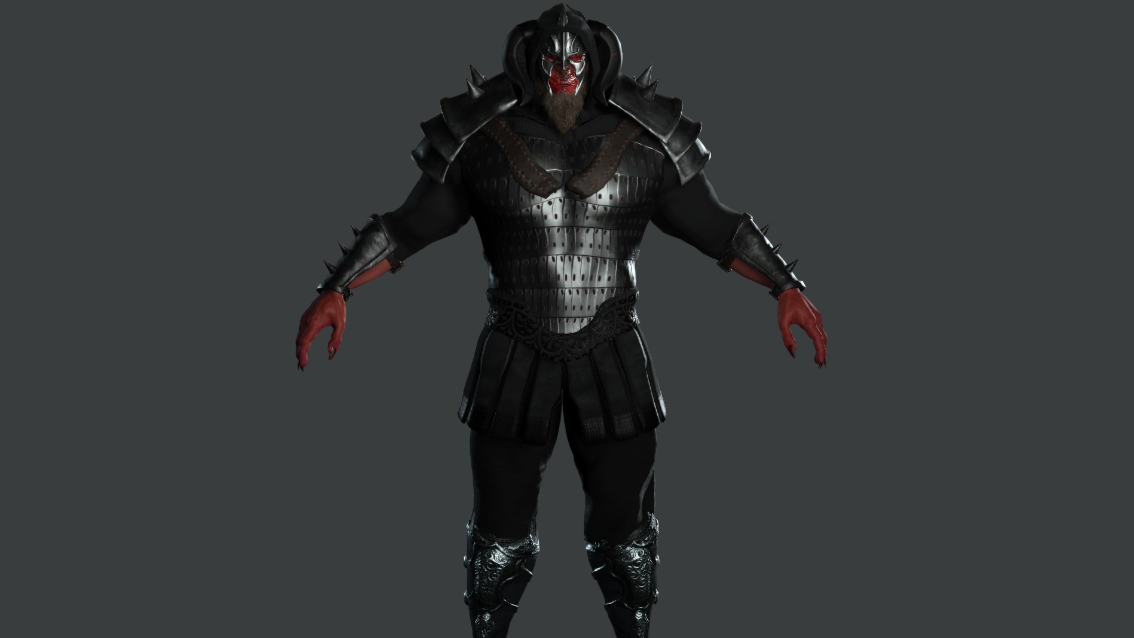 AAA 3D GAME READY FANTASY MALE CHARACTER - MONSTER WARRIOR 02 Low-poly 3D model_2