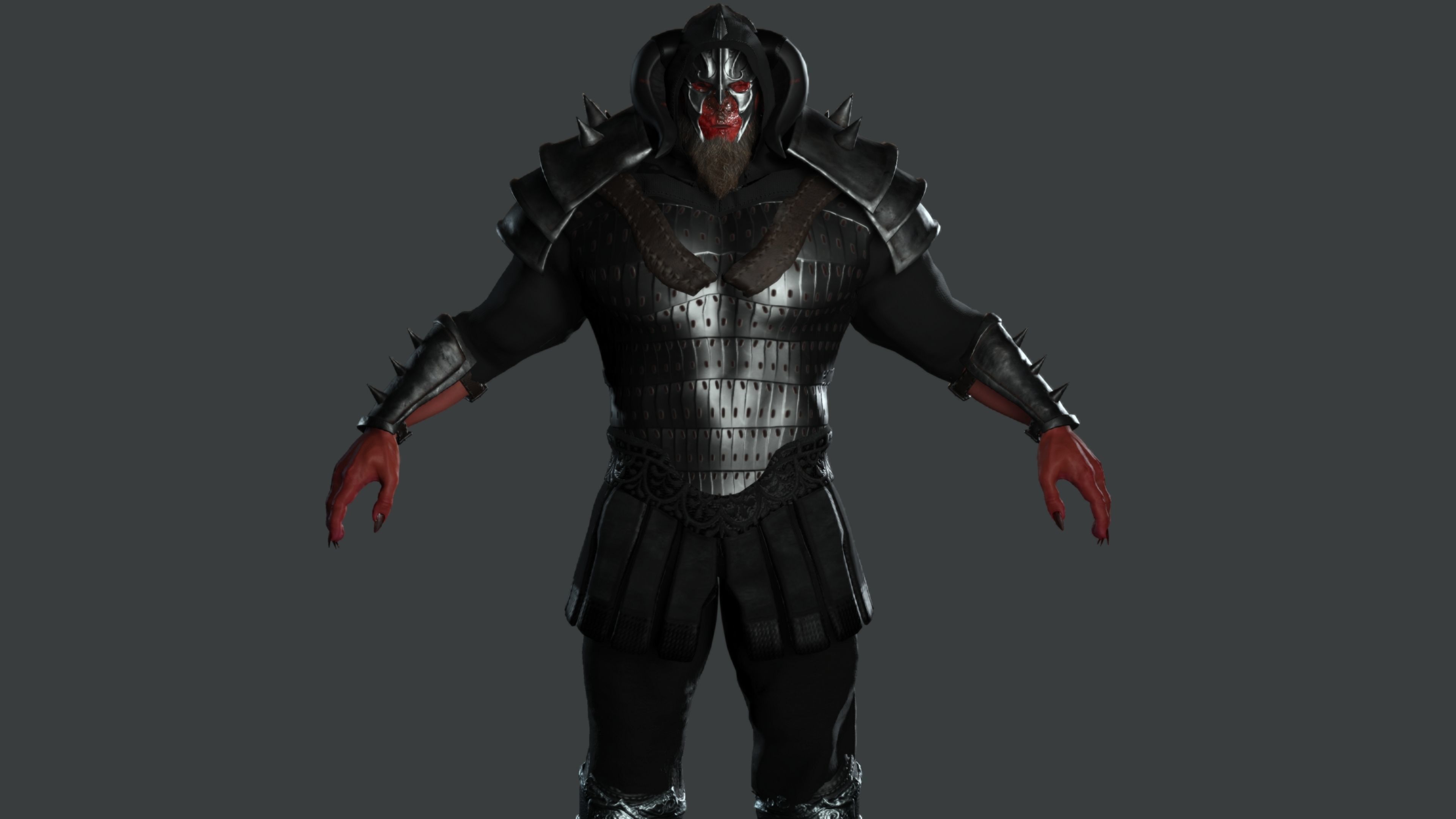 AAA 3D GAME READY FANTASY MALE CHARACTER - MONSTER WARRIOR 02 Low-poly 3D model_3