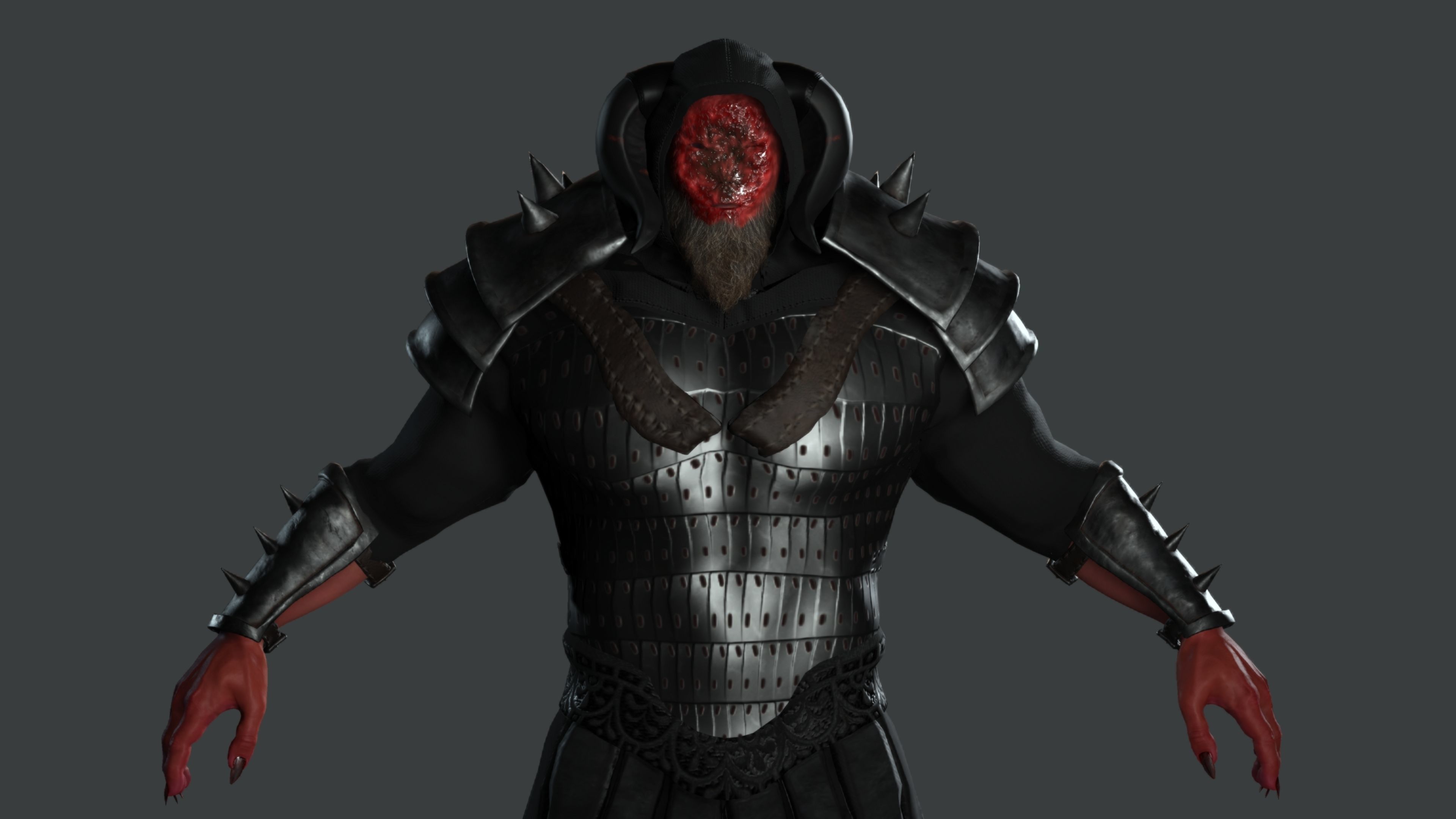 AAA 3D GAME READY FANTASY MALE CHARACTER - MONSTER WARRIOR 02 Low-poly 3D model_10