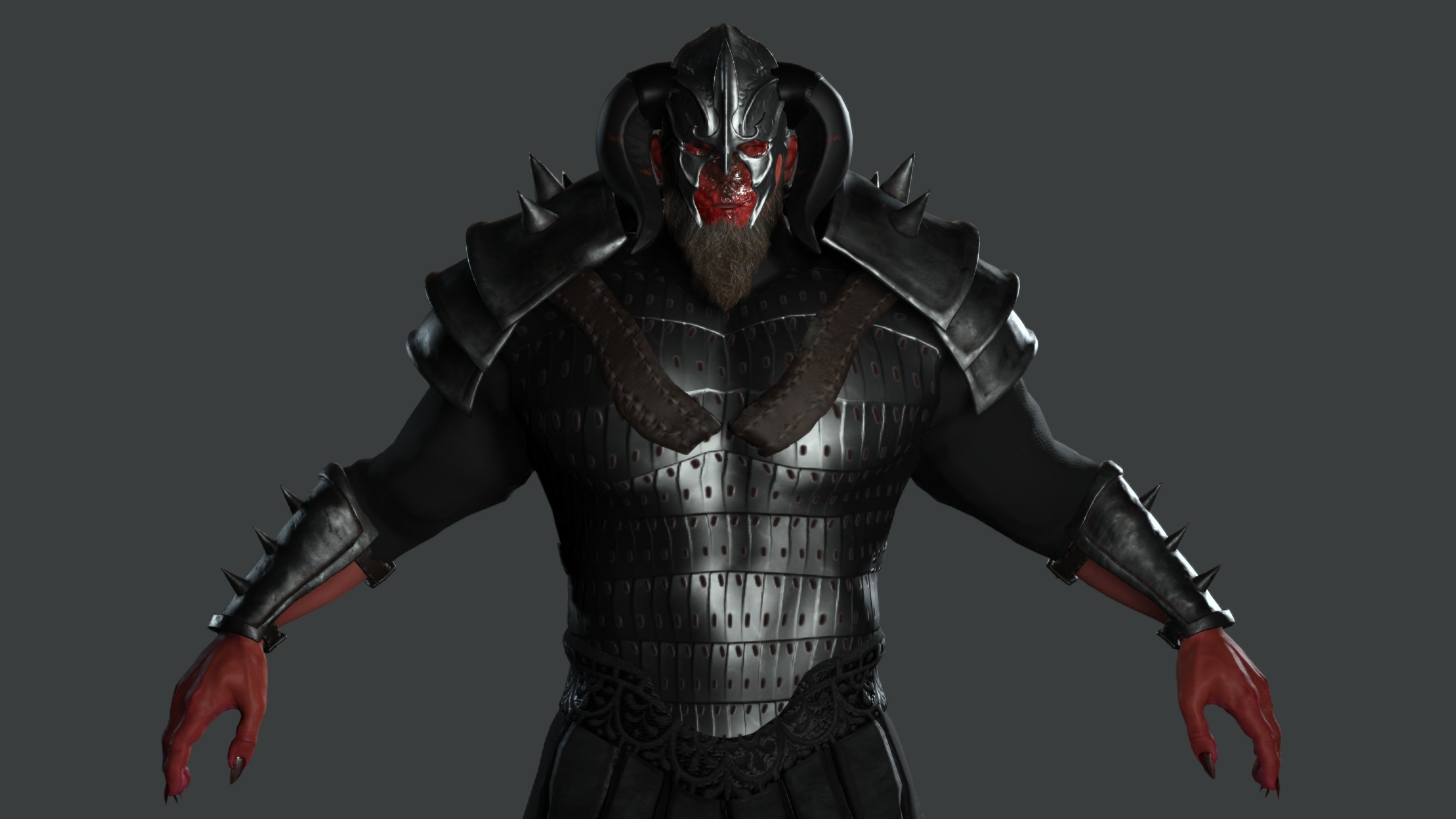 AAA 3D GAME READY FANTASY MALE CHARACTER - MONSTER WARRIOR 02 Low-poly 3D model_11