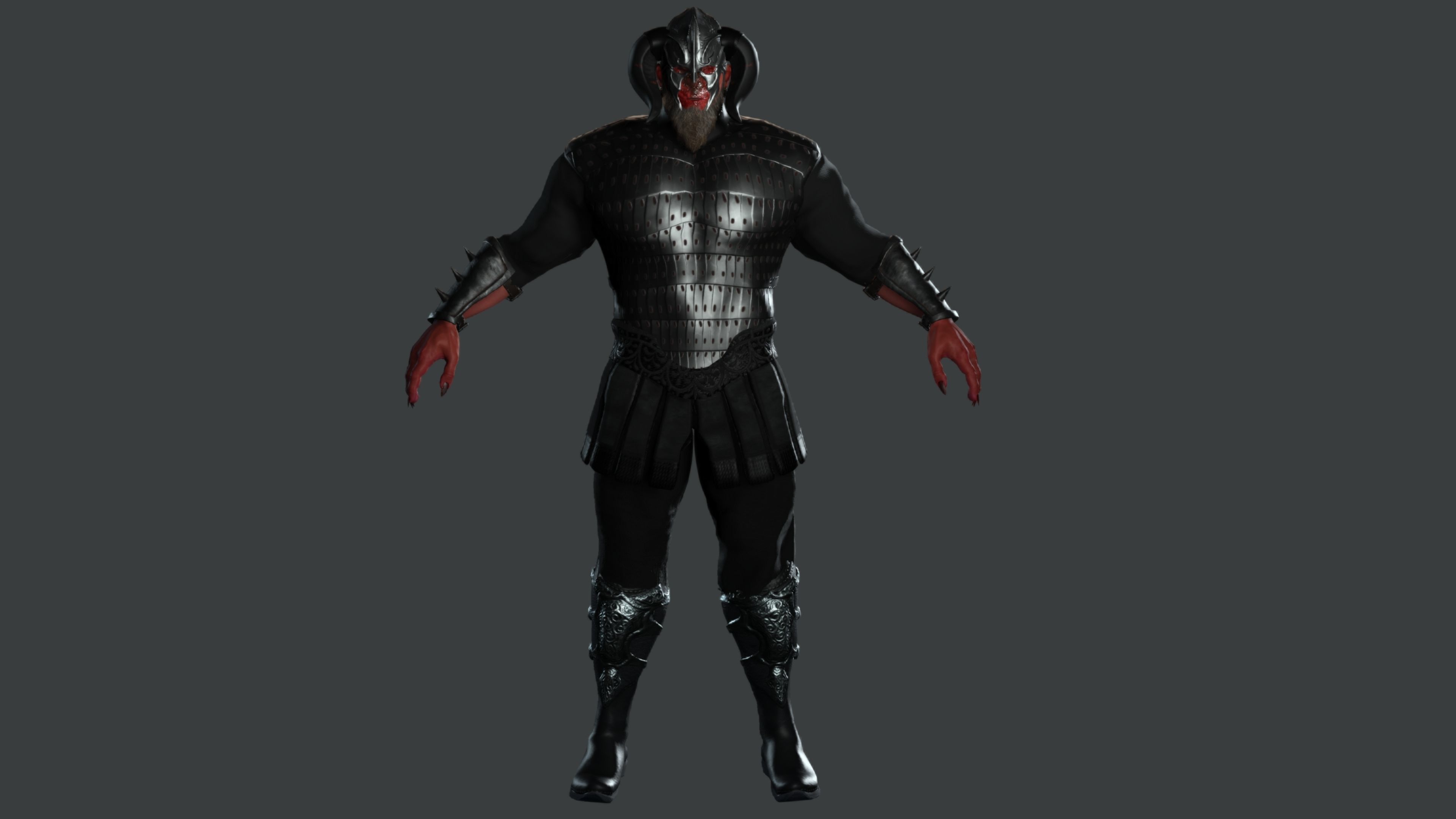 AAA 3D GAME READY FANTASY MALE CHARACTER - MONSTER WARRIOR 02 Low-poly 3D model_15