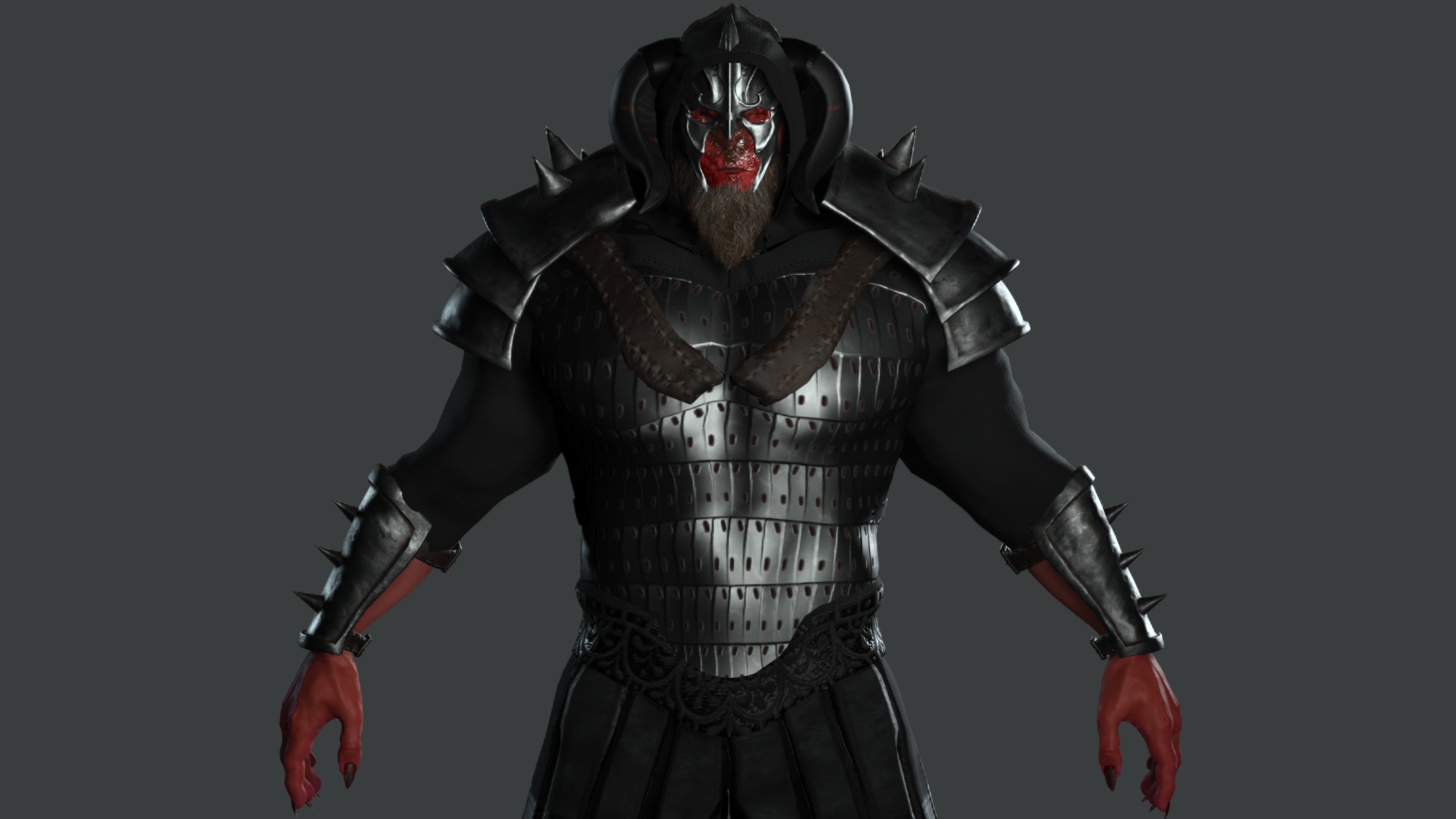 AAA 3D GAME READY FANTASY MALE CHARACTER - MONSTER WARRIOR 02 Low-poly 3D model_7