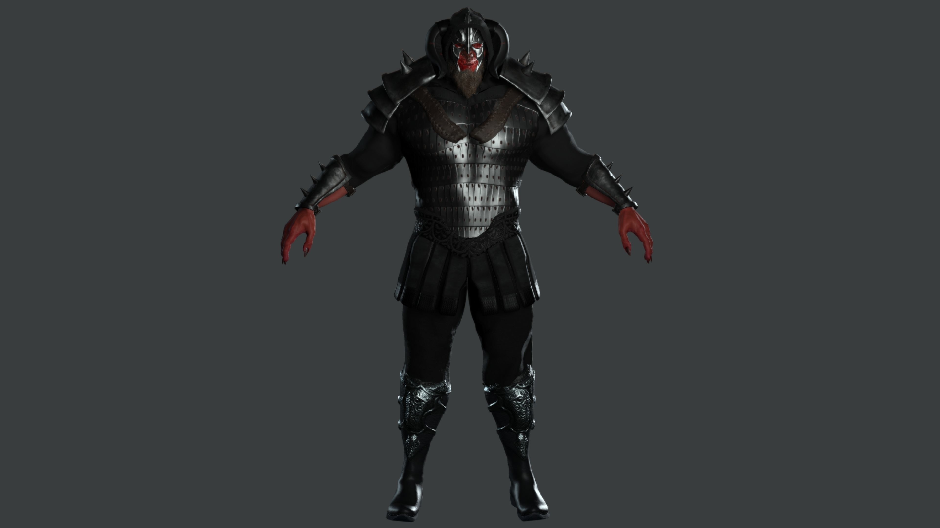 AAA 3D GAME READY FANTASY MALE CHARACTER - MONSTER WARRIOR 02 Low-poly 3D model_1