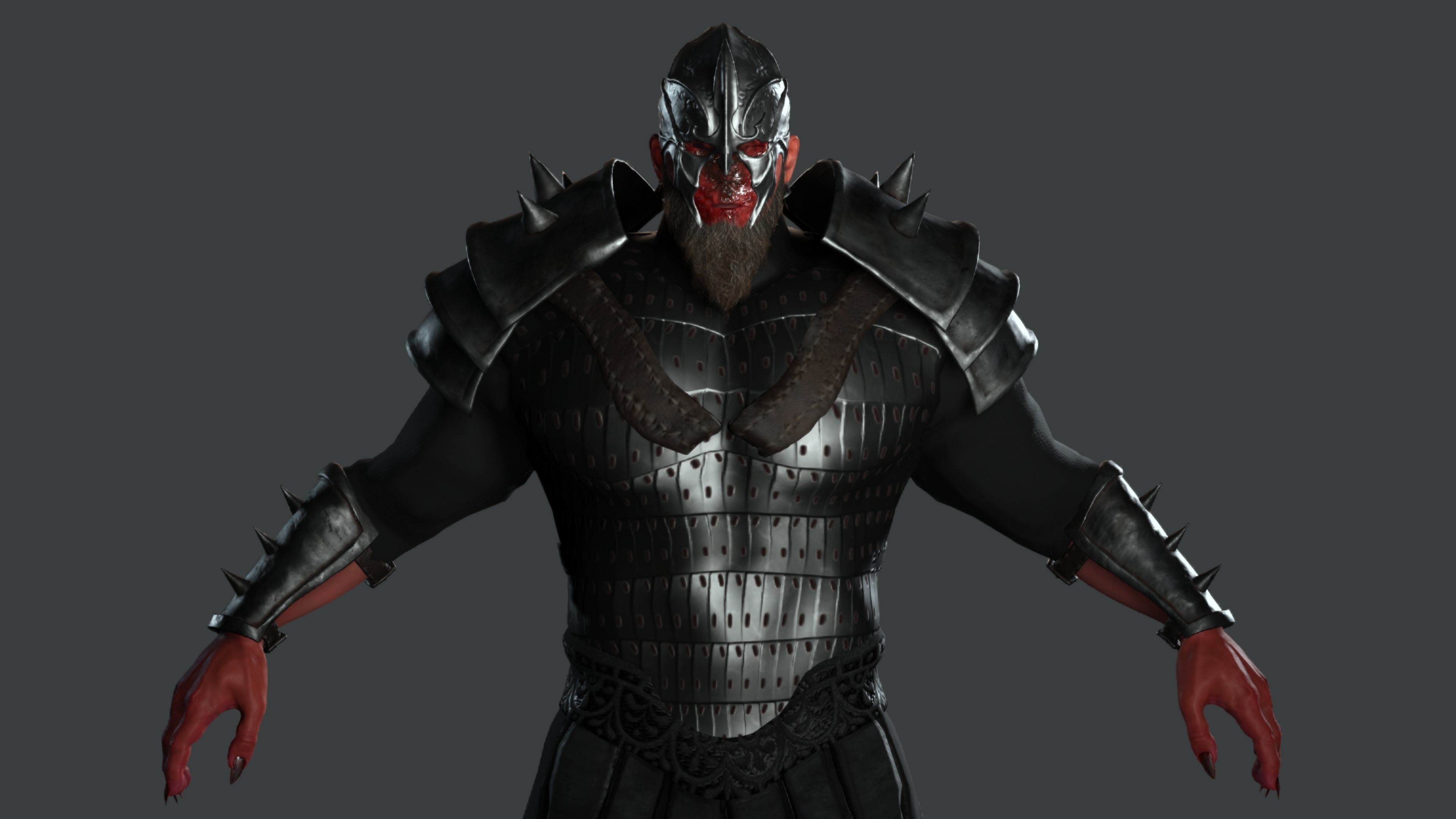 AAA 3D GAME READY FANTASY MALE CHARACTER - MONSTER WARRIOR 02 Low-poly 3D model_13