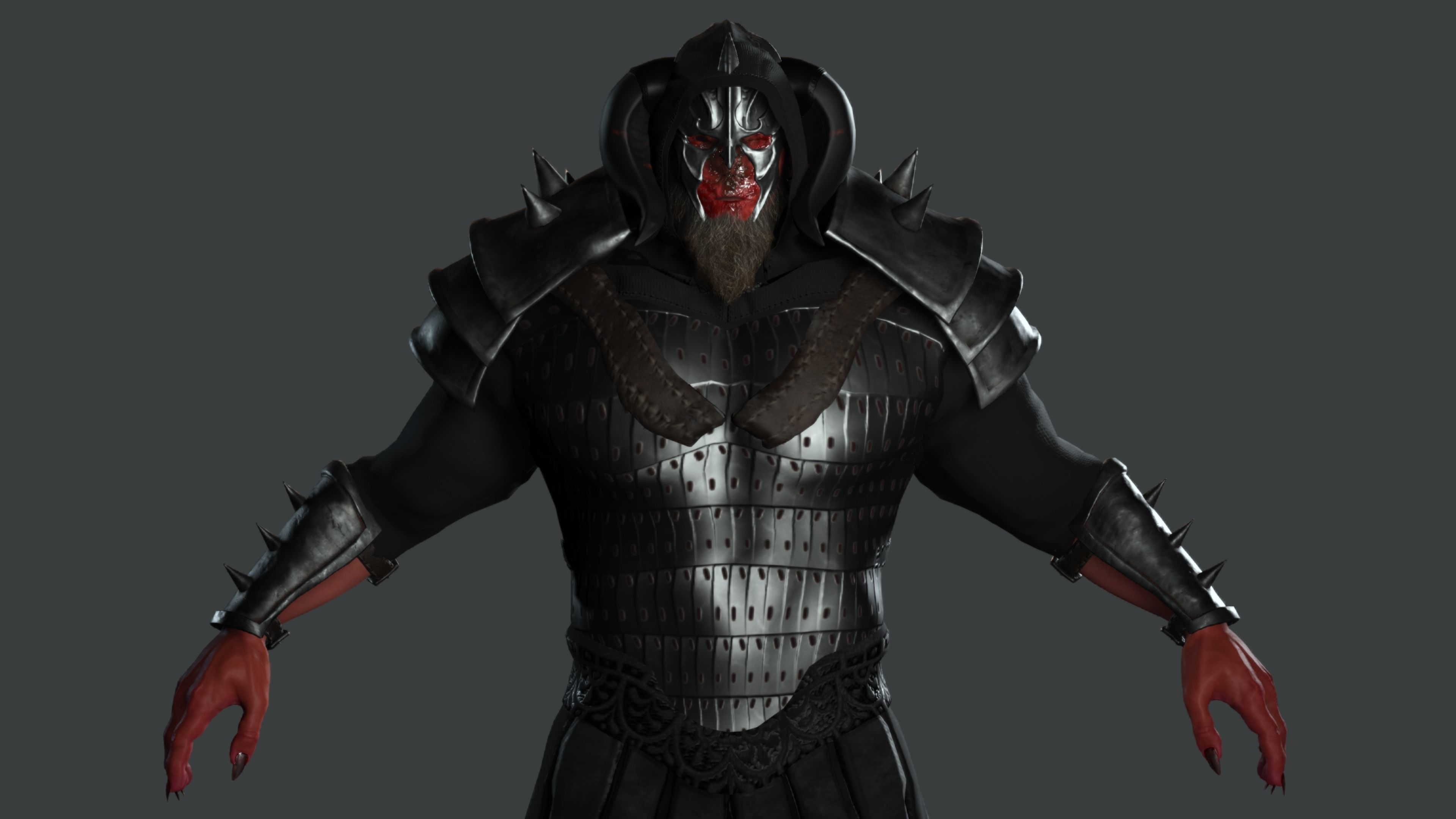 AAA 3D GAME READY FANTASY MALE CHARACTER - MONSTER WARRIOR 02 Low-poly 3D model_6
