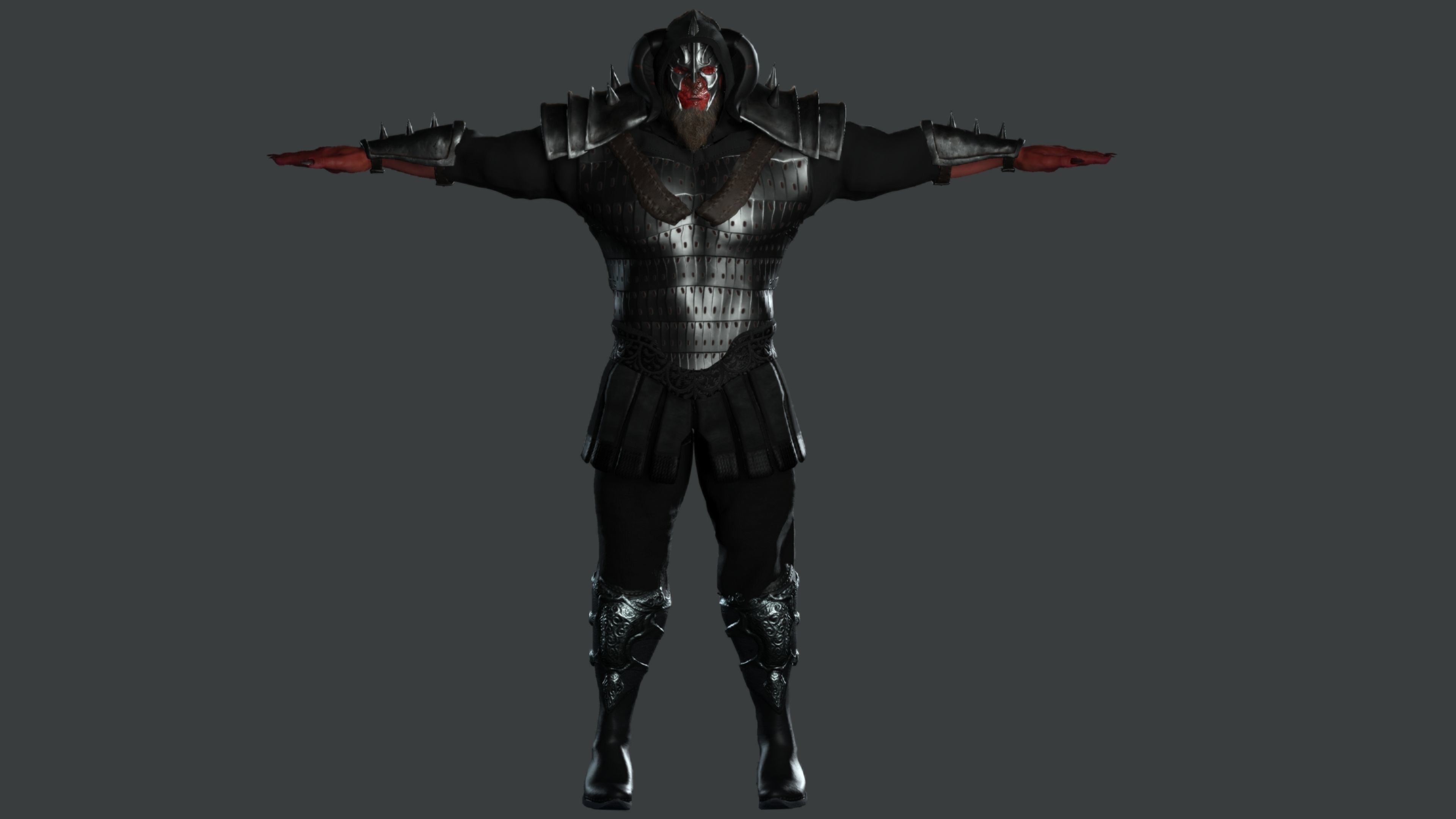 AAA 3D GAME READY FANTASY MALE CHARACTER - MONSTER WARRIOR 02 Low-poly 3D model_17