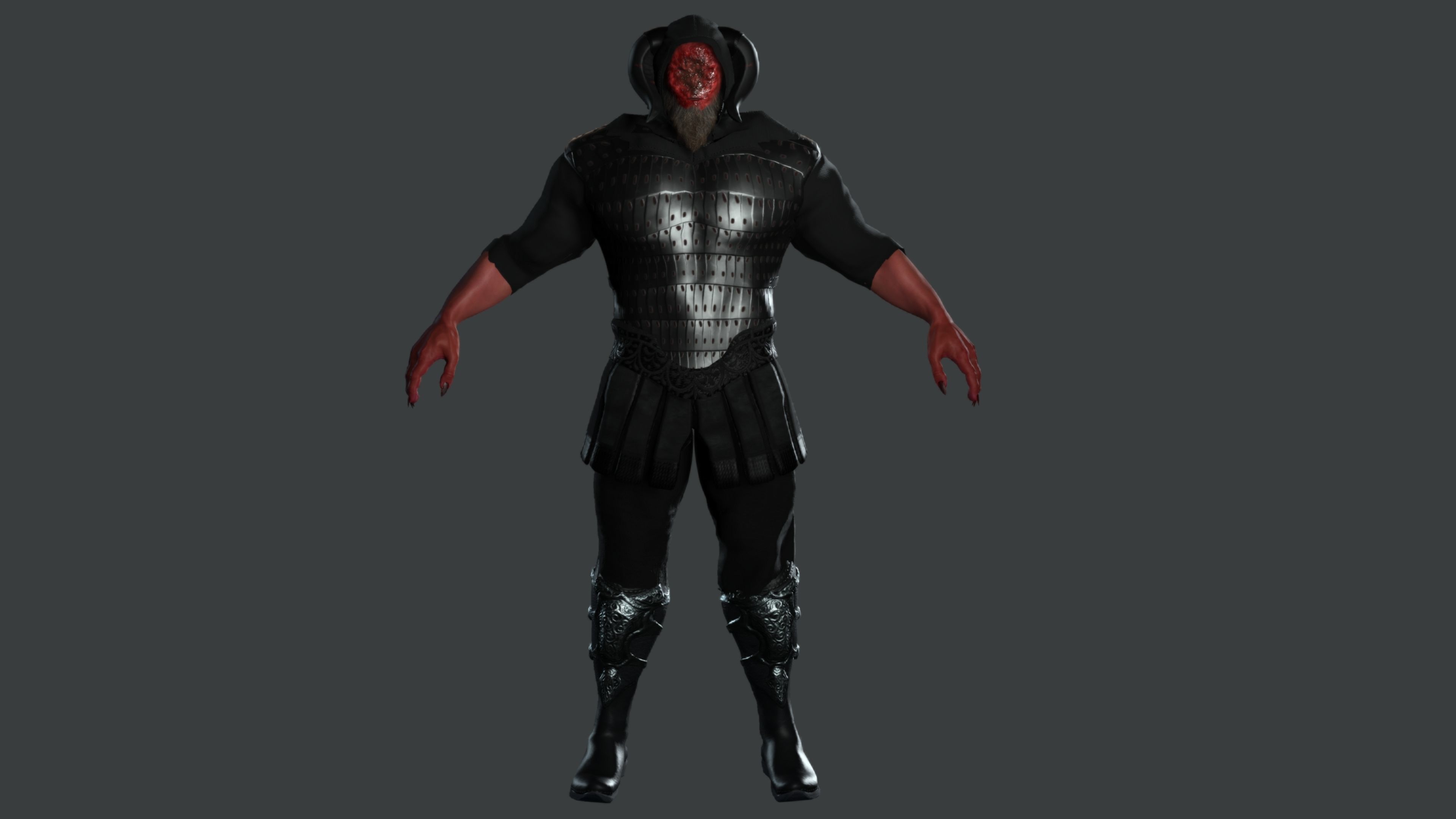 AAA 3D GAME READY FANTASY MALE CHARACTER - MONSTER WARRIOR 02 Low-poly 3D model_16