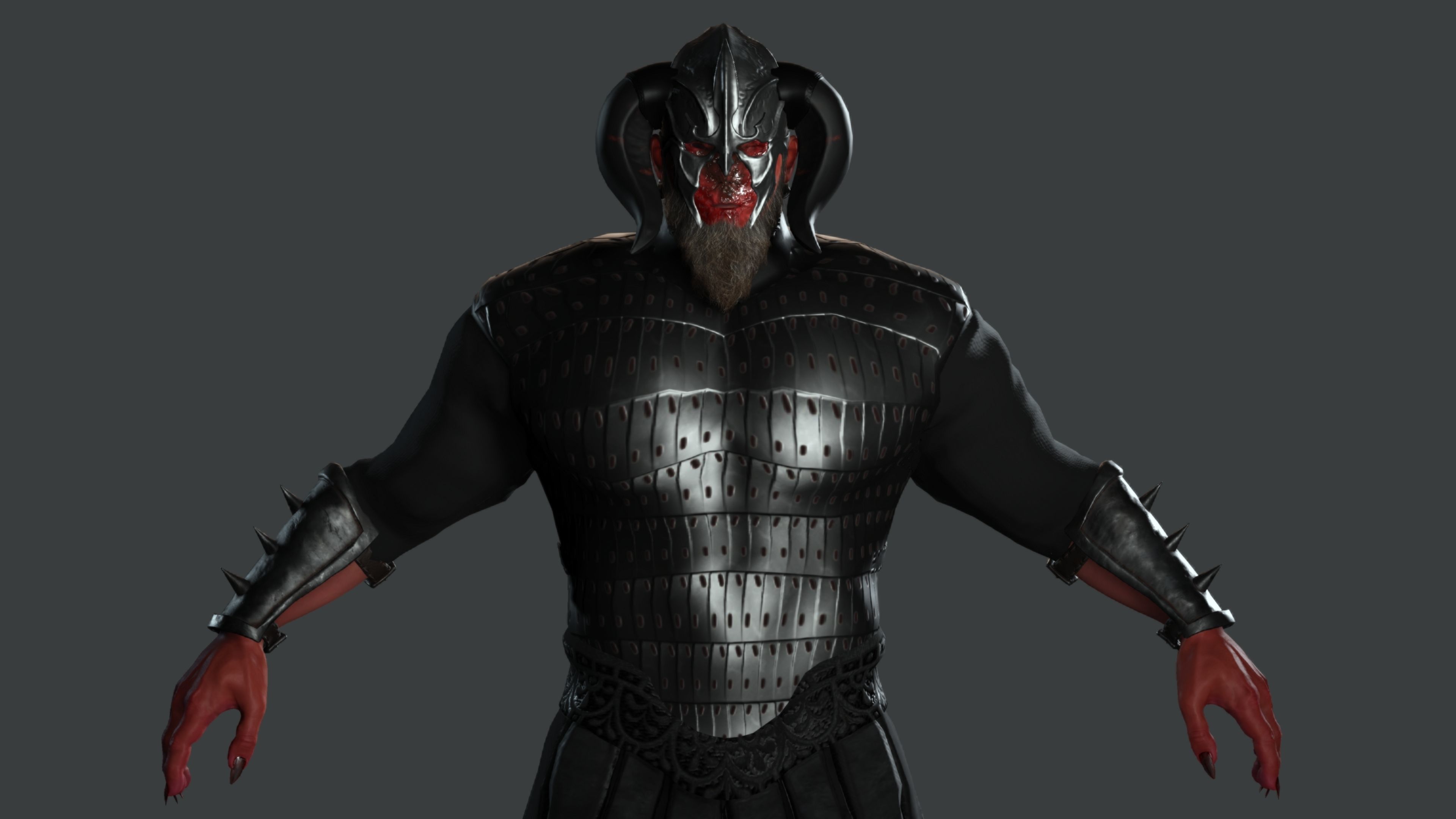 AAA 3D GAME READY FANTASY MALE CHARACTER - MONSTER WARRIOR 02 Low-poly 3D model_14