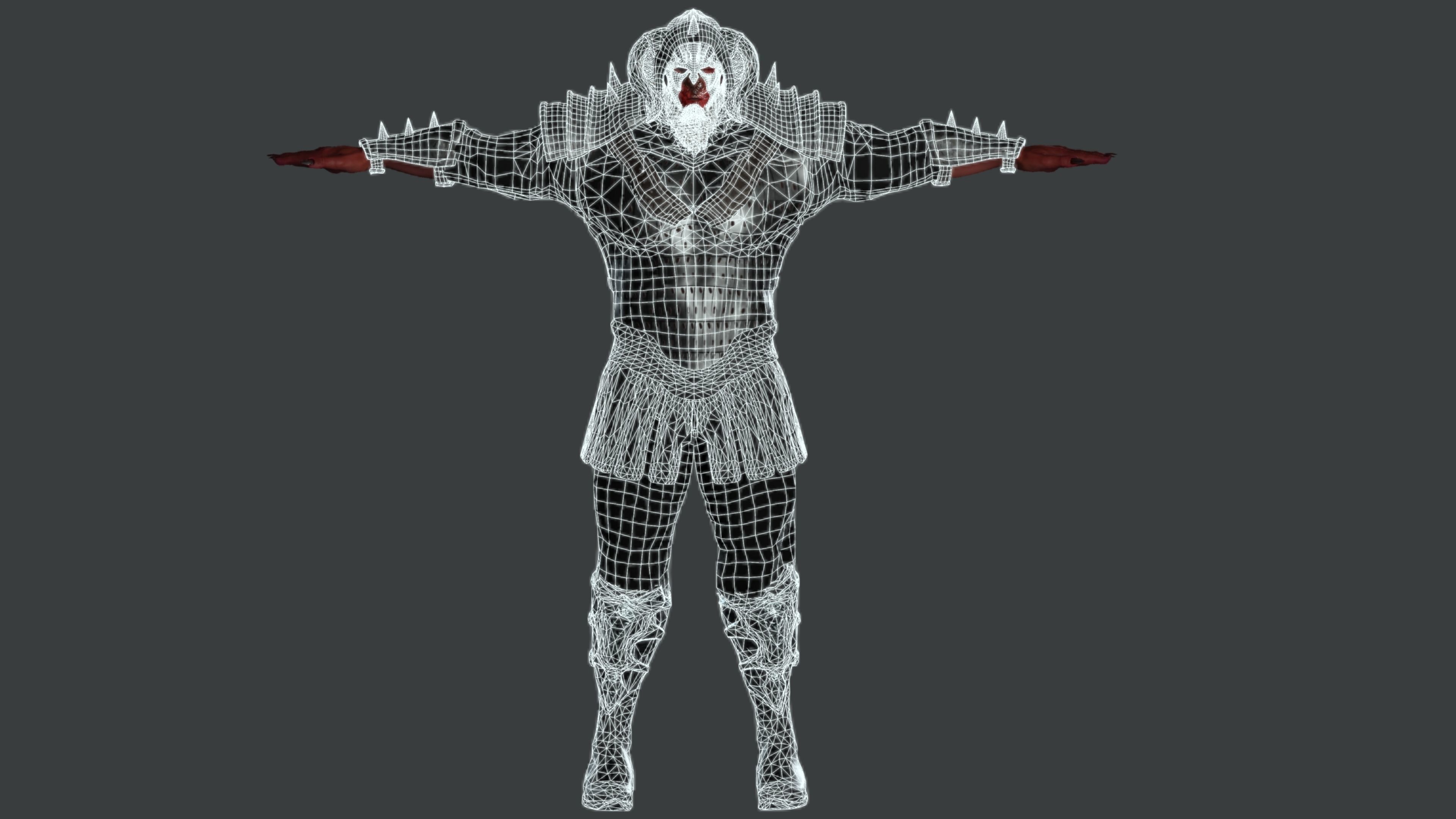 AAA 3D GAME READY FANTASY MALE CHARACTER - MONSTER WARRIOR 02 Low-poly 3D model_18