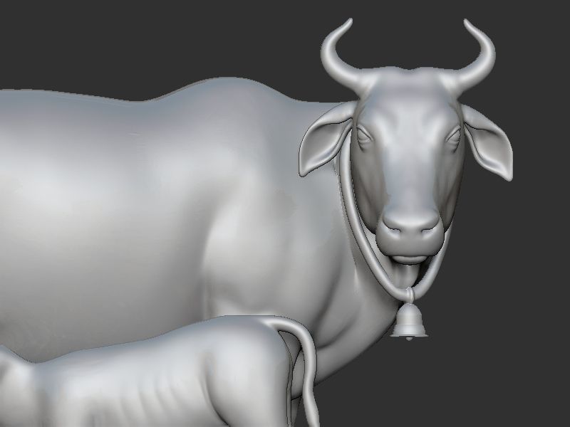 Cow and Calf Pose 3D print model_8