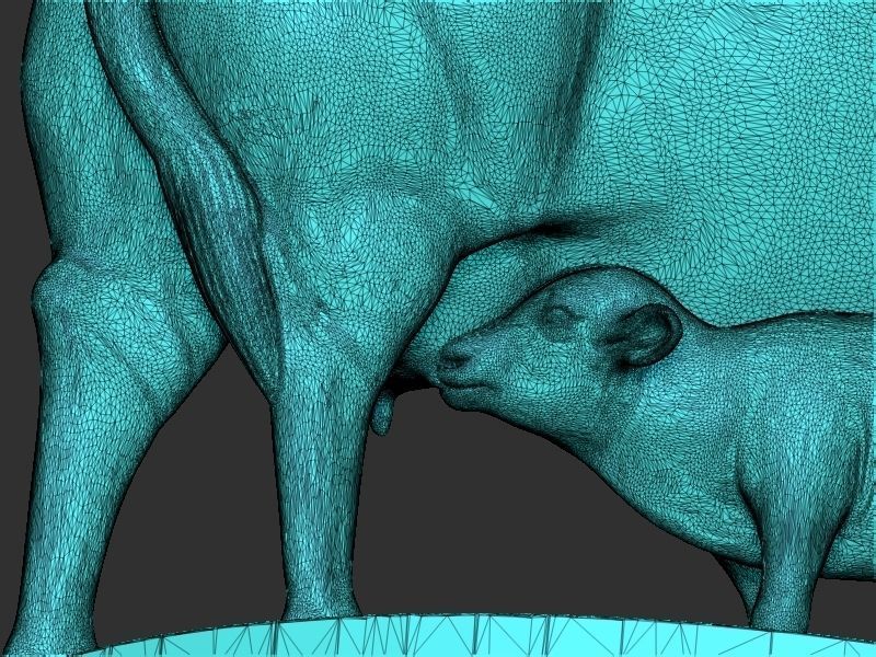 Cow and Calf Pose 3D print model_15