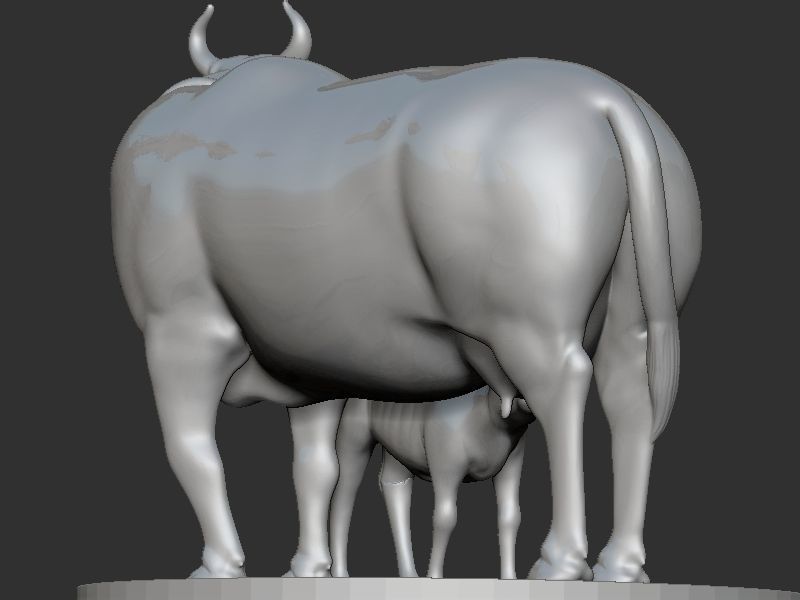 Cow and Calf Pose 3D print model_4