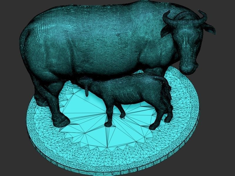 Cow and Calf Pose 3D print model_18