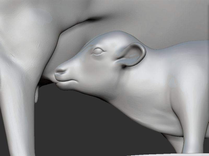 Cow and Calf Pose 3D print model_7