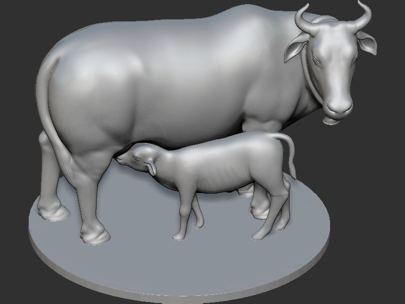 Cow and Calf Pose 3D print model_11