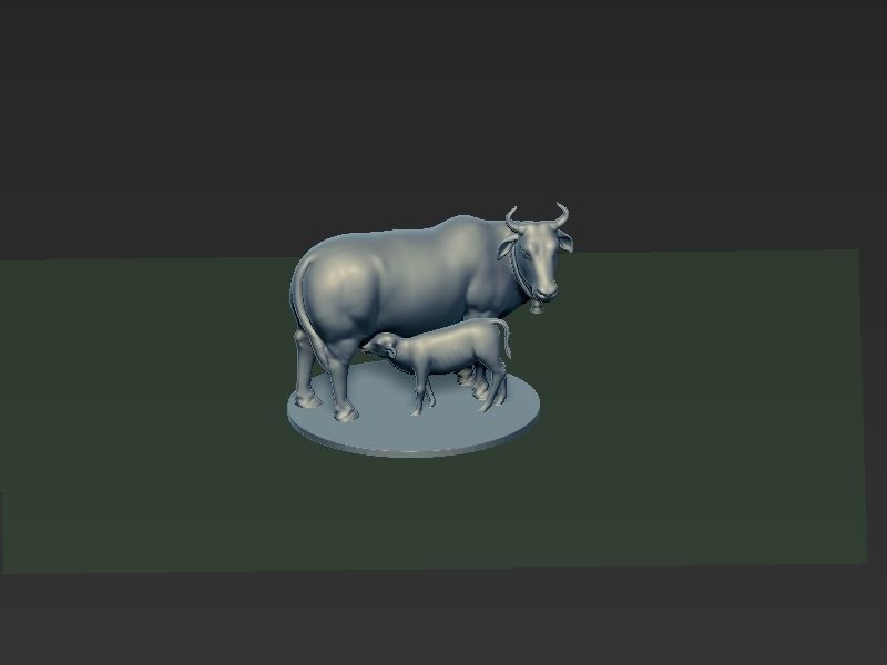 Cow and Calf Pose 3D print model_21