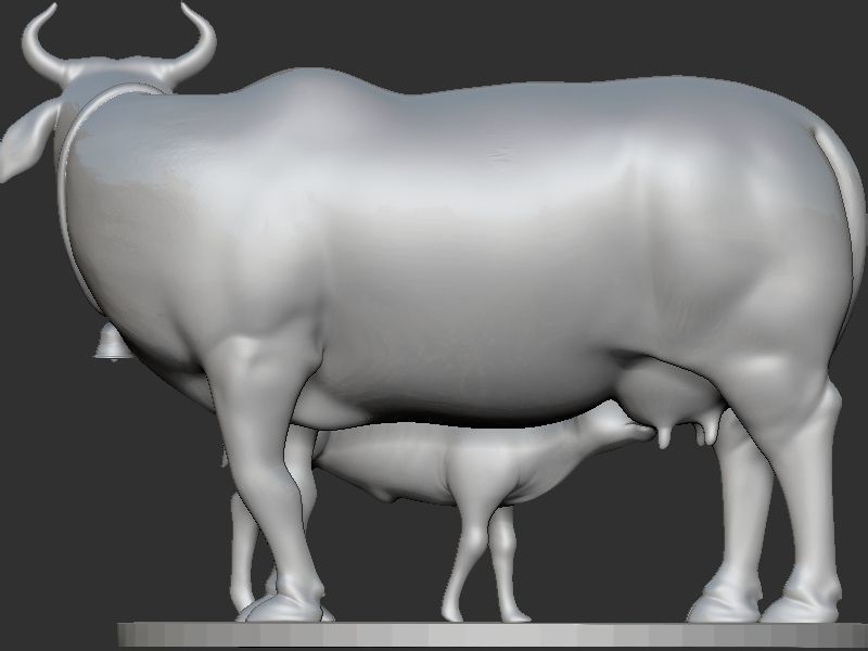 Cow and Calf Pose 3D print model_3