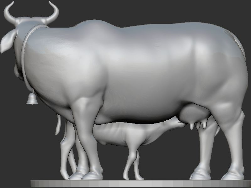 Cow and Calf Pose 3D print model_2