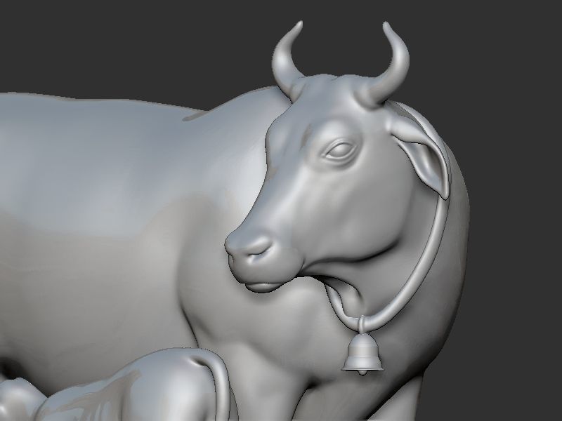 Cow and Calf Pose 3D print model_12