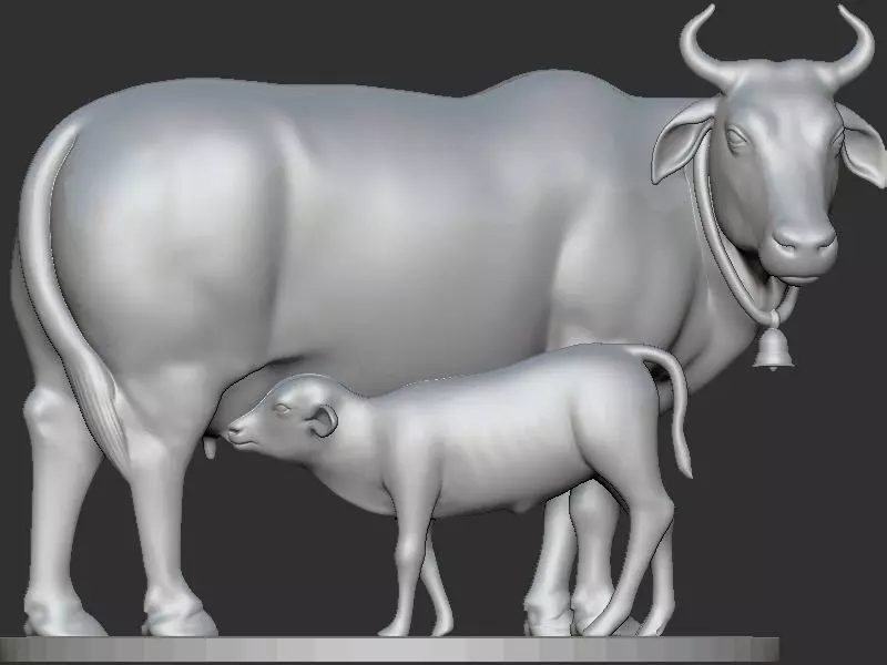 Cow and Calf Pose 3D print model_0