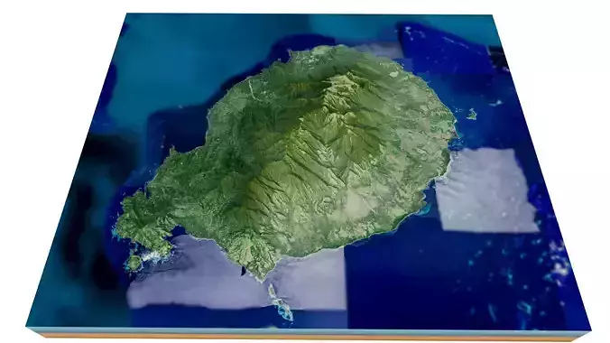 goodenough island cape verde 3d model terrain 3D model