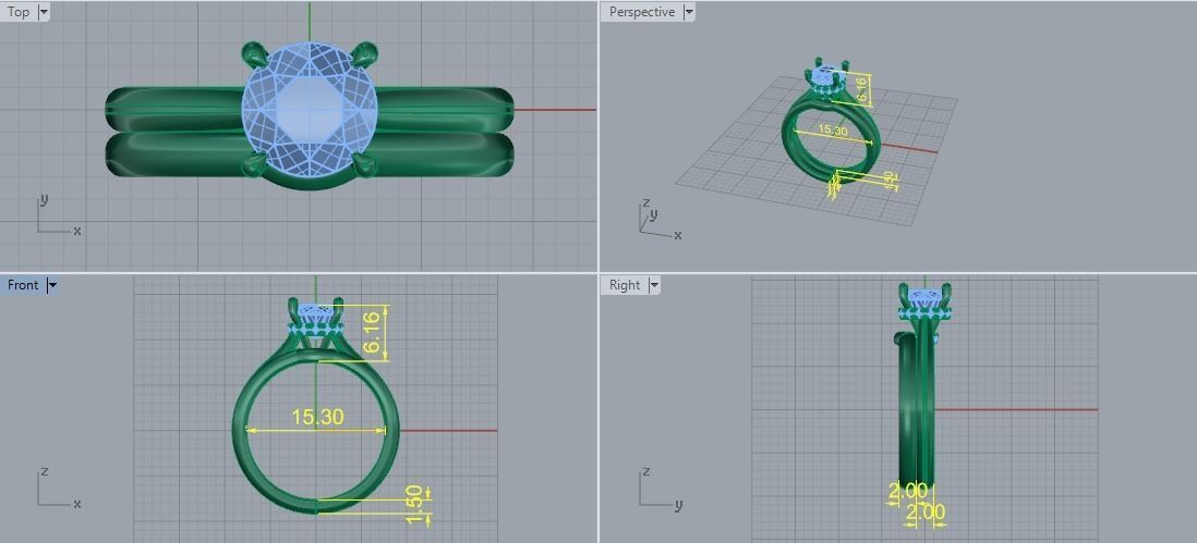 Solitaire ring Model 5315 3D print model_5
