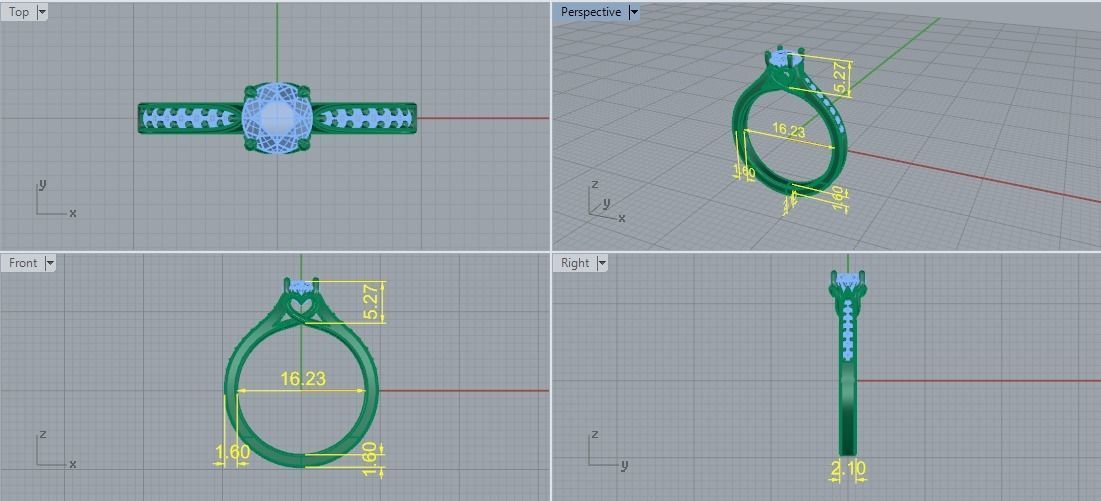 Heart ring Model 5309 3D print model_5