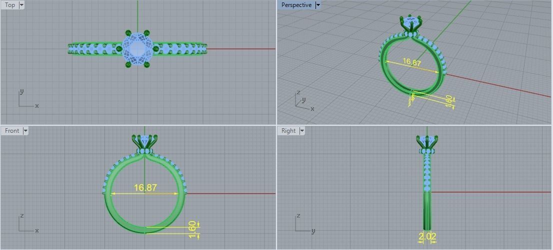 Solitaire ring Model 5287 3D print model_5