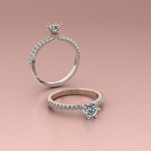 Solitaire ring Model 5287 3D print model_1