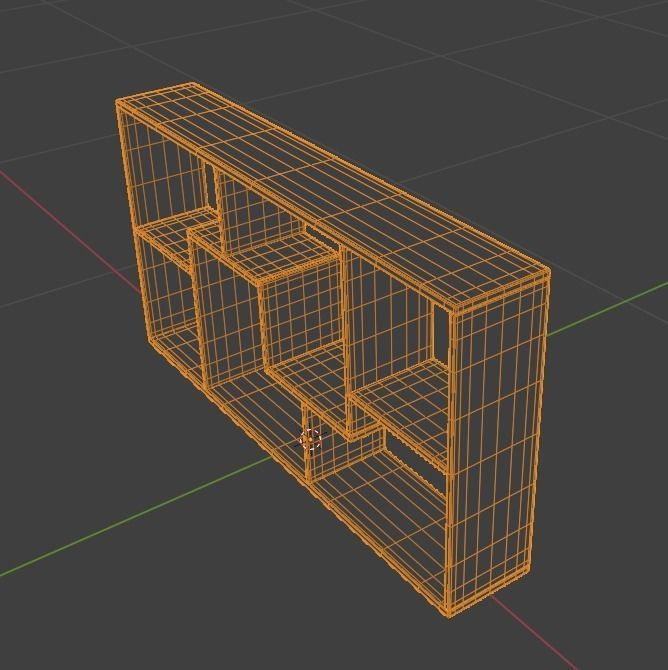 Shelf Low-poly 3D model_2