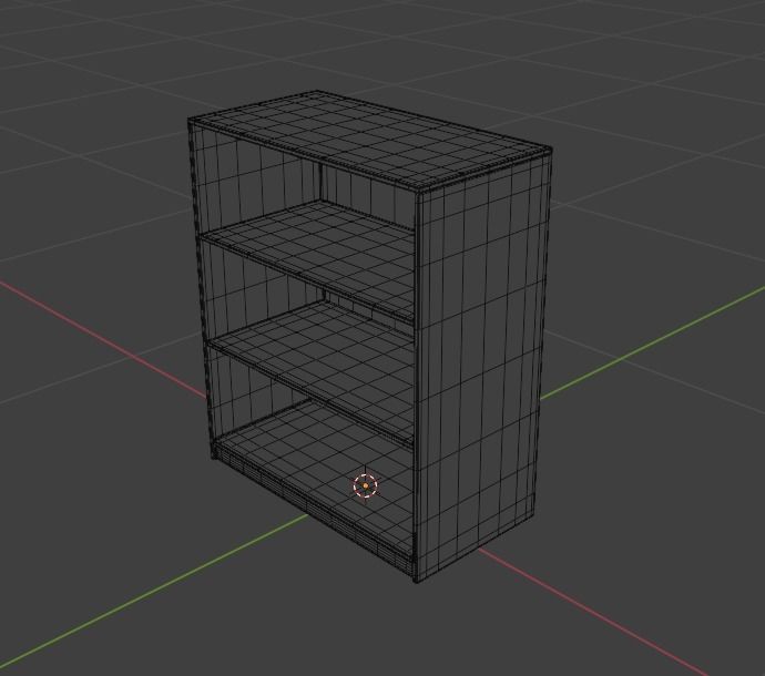 Shelf Low-poly 3D model_2