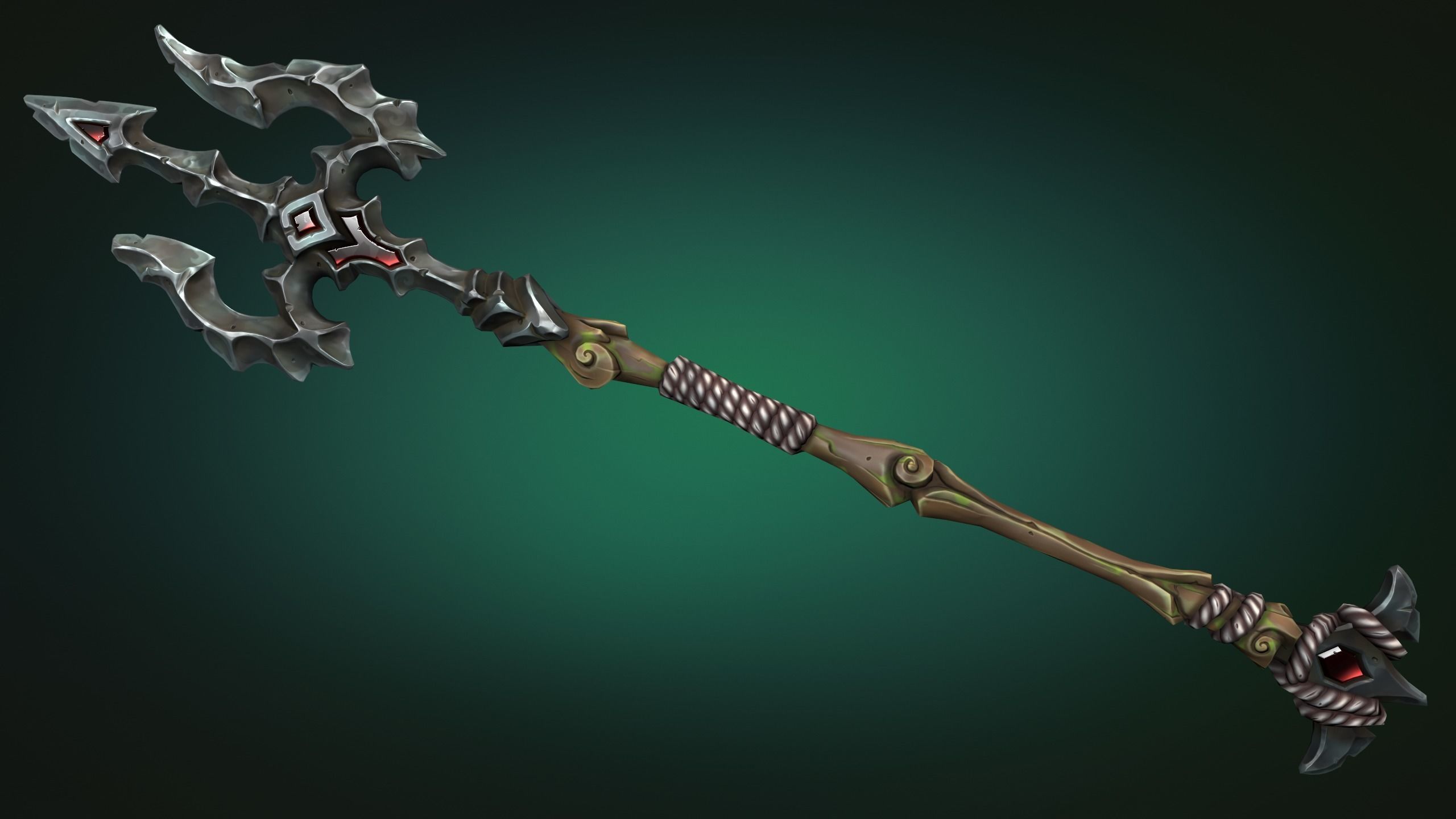 Coastal trident Low-poly 3D model_9