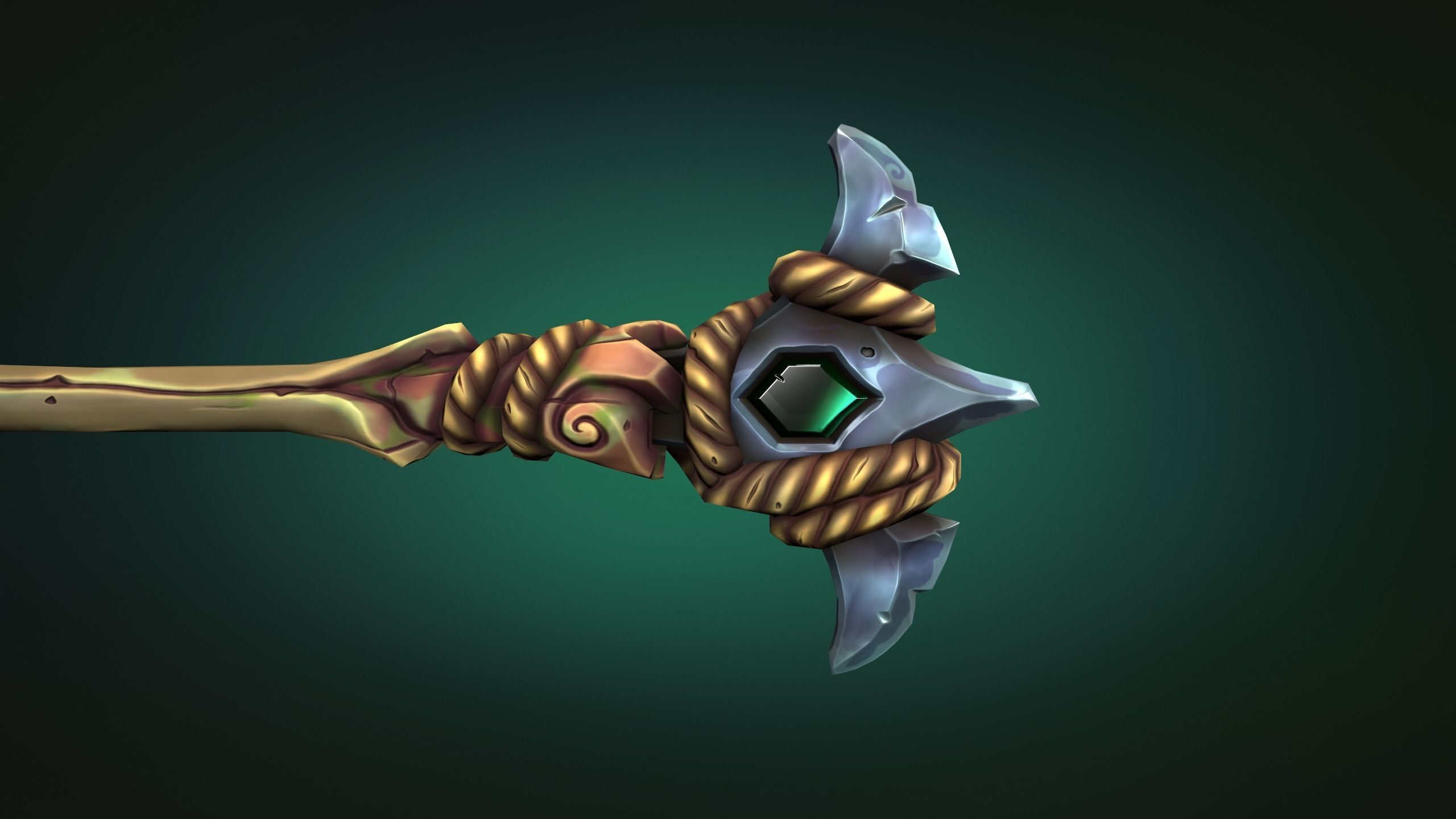 Coastal trident Low-poly 3D model_11