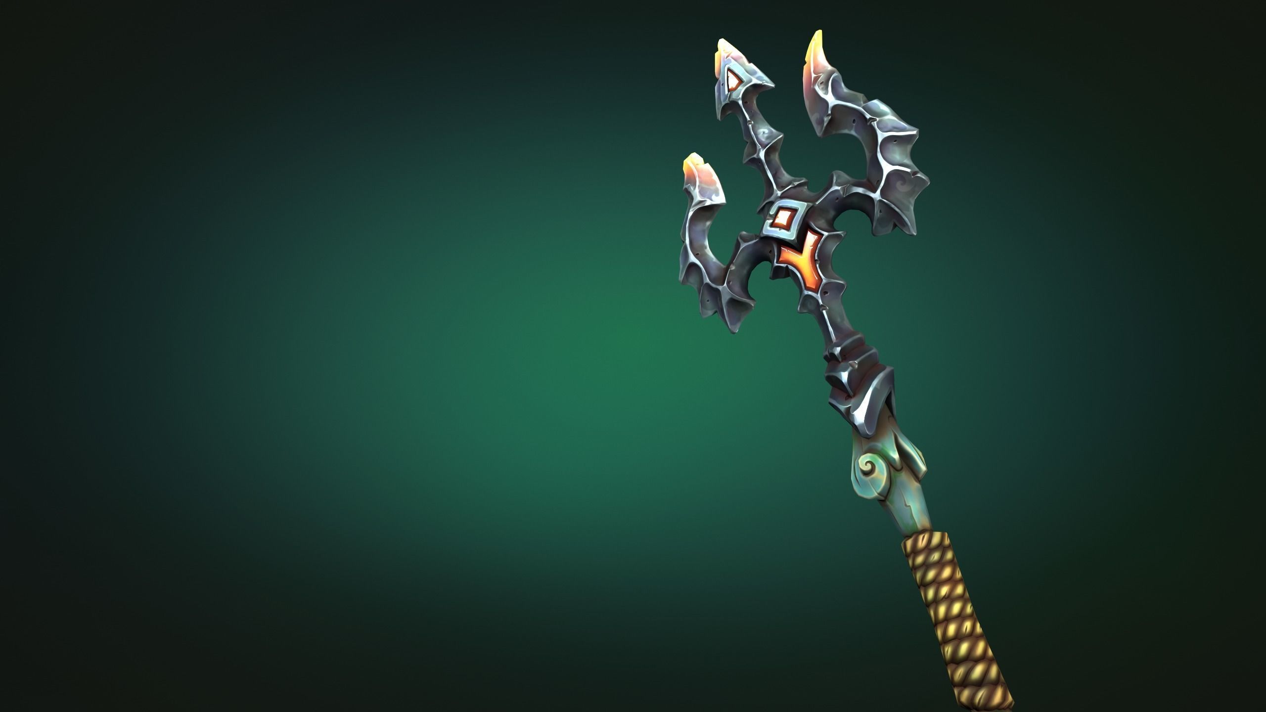 Coastal trident Low-poly 3D model_13