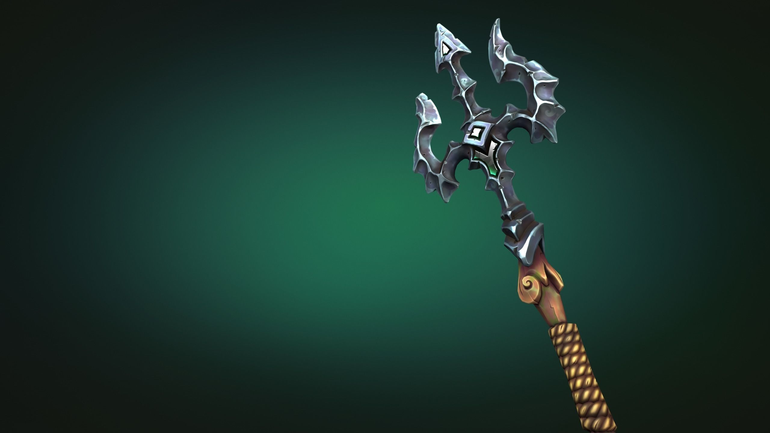 Coastal trident Low-poly 3D model_12