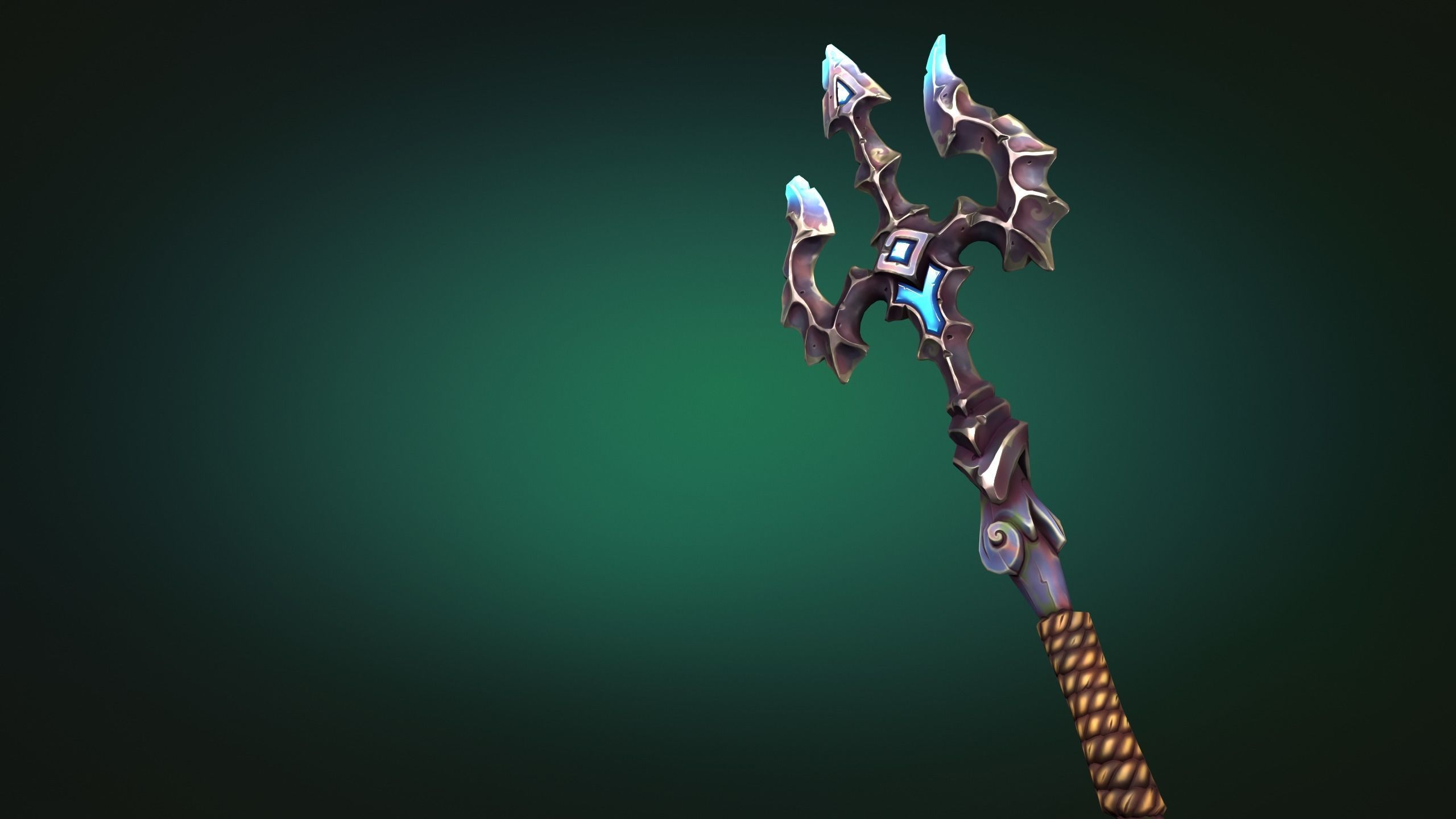 Coastal trident Low-poly 3D model_14