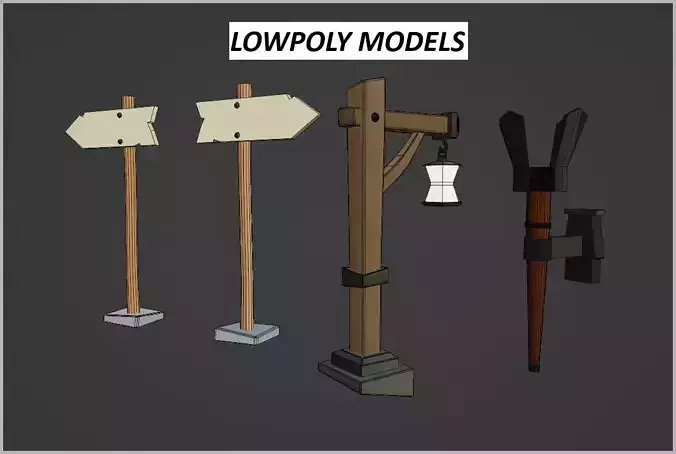 Game assets Pack Low-poly 3D model