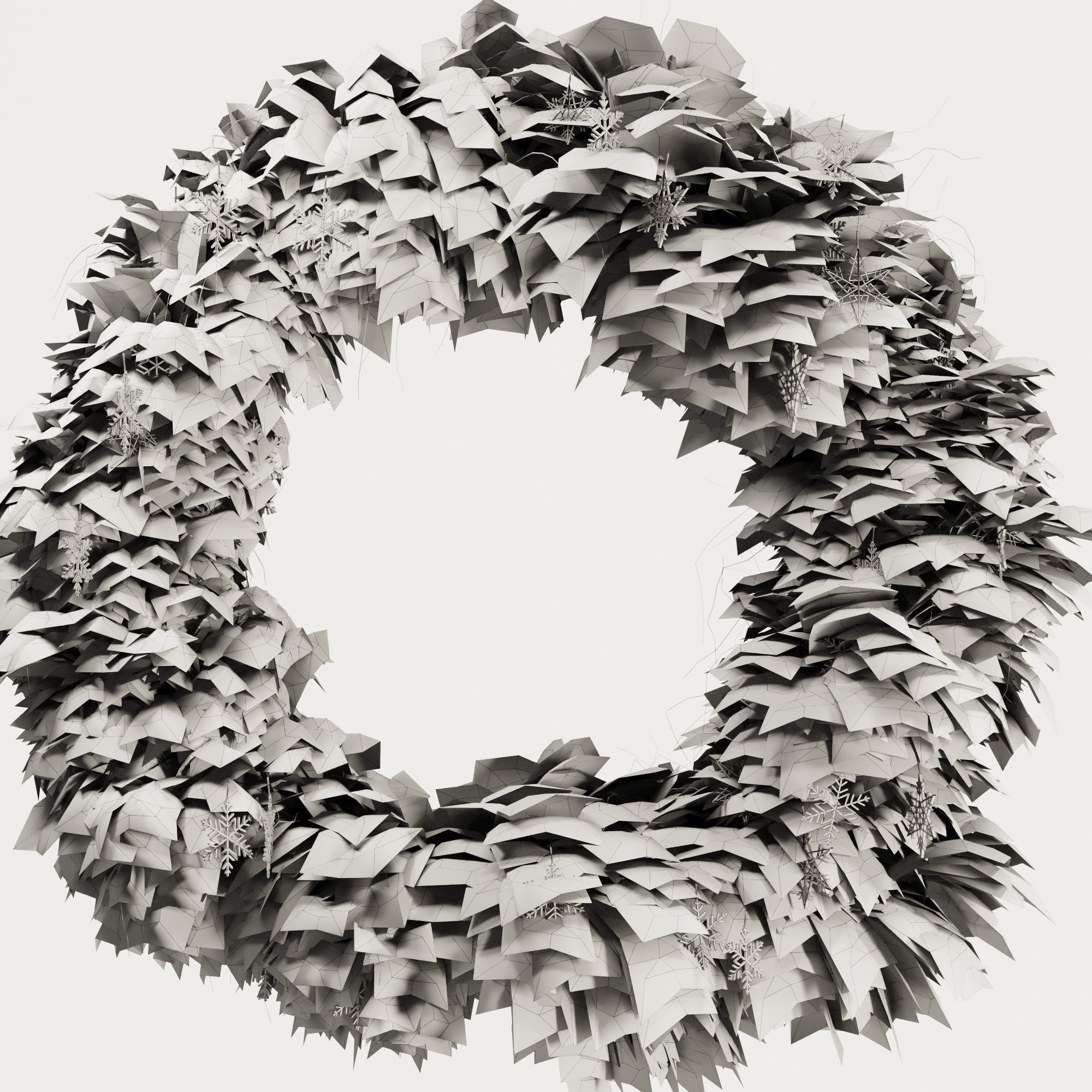 Christmas Wreath Set2 3D model_2