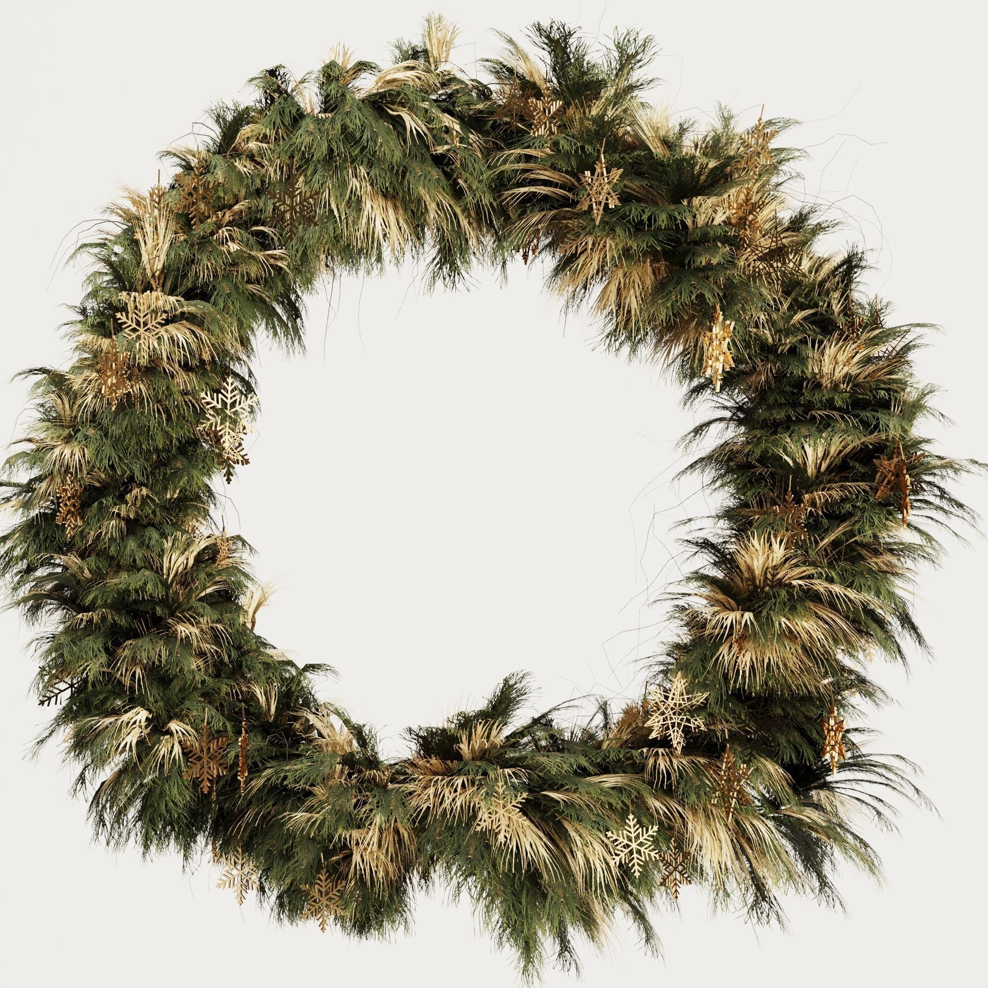 Christmas Wreath Set2 3D model_1