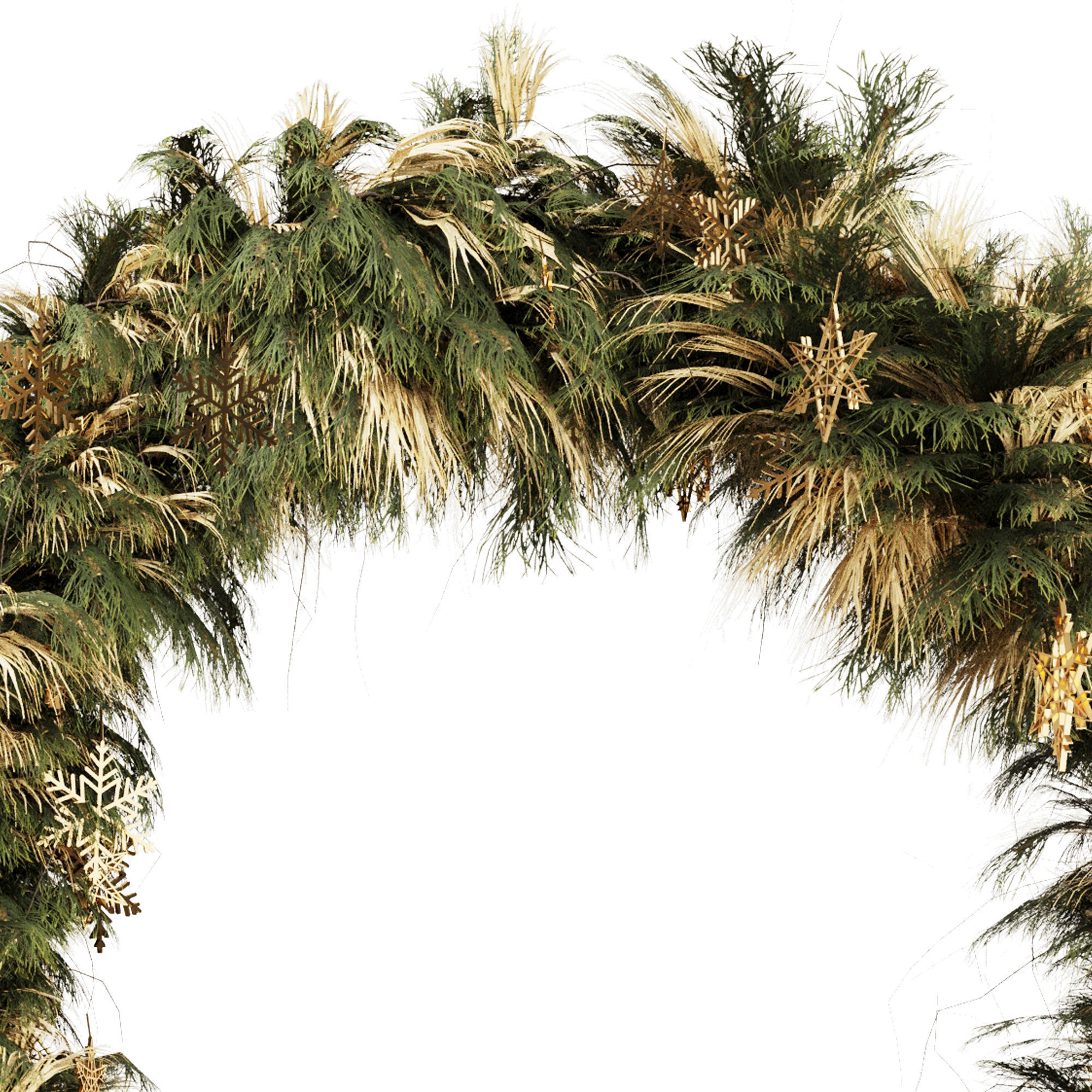 Christmas Wreath Set2 3D model_4