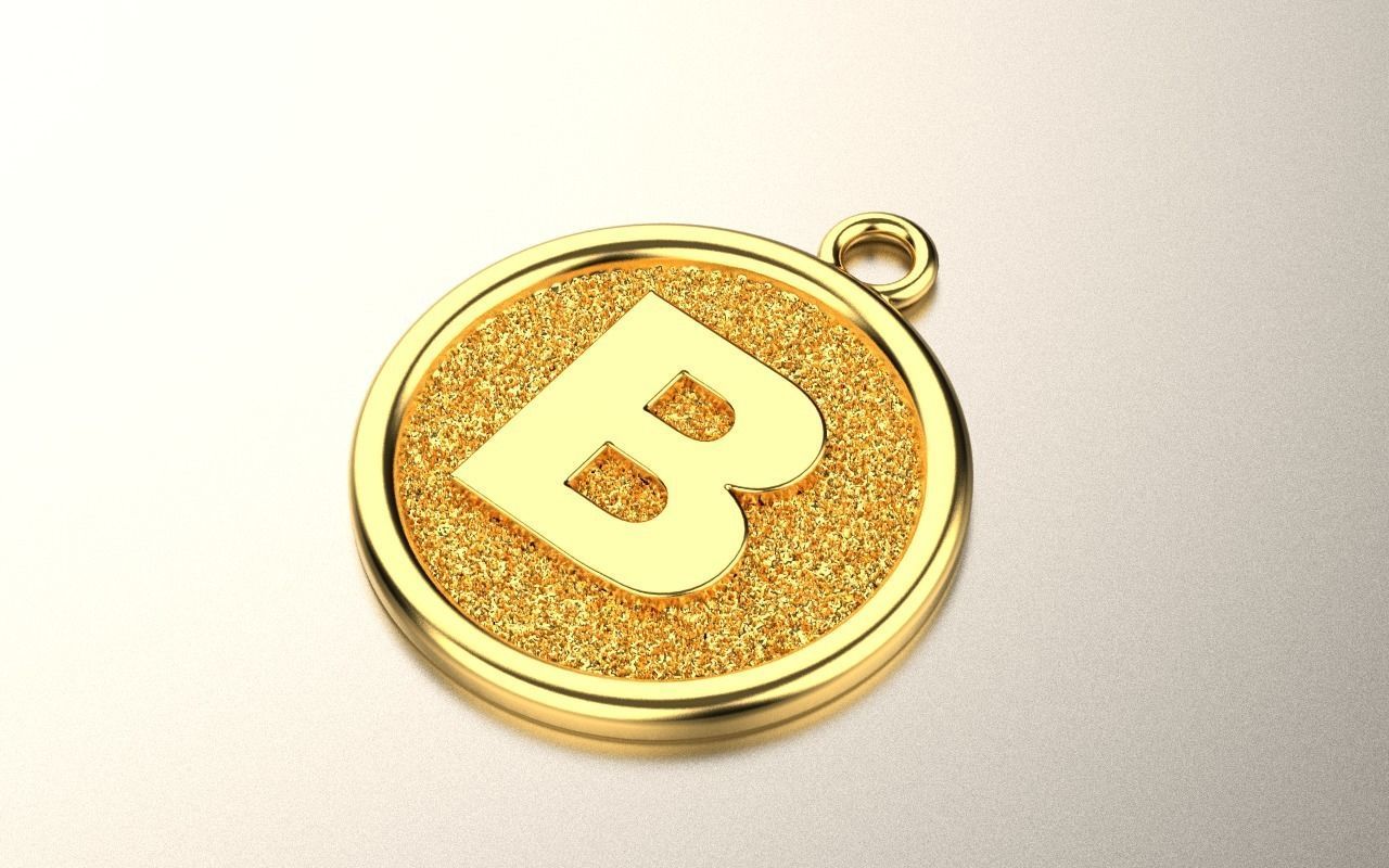 Pendant Alphabet letters 3D Model Collection 3D print model_1