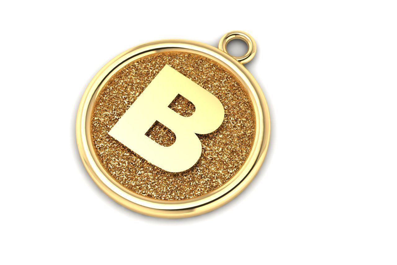 Pendant Alphabet letters 3D Model Collection 3D print model_3