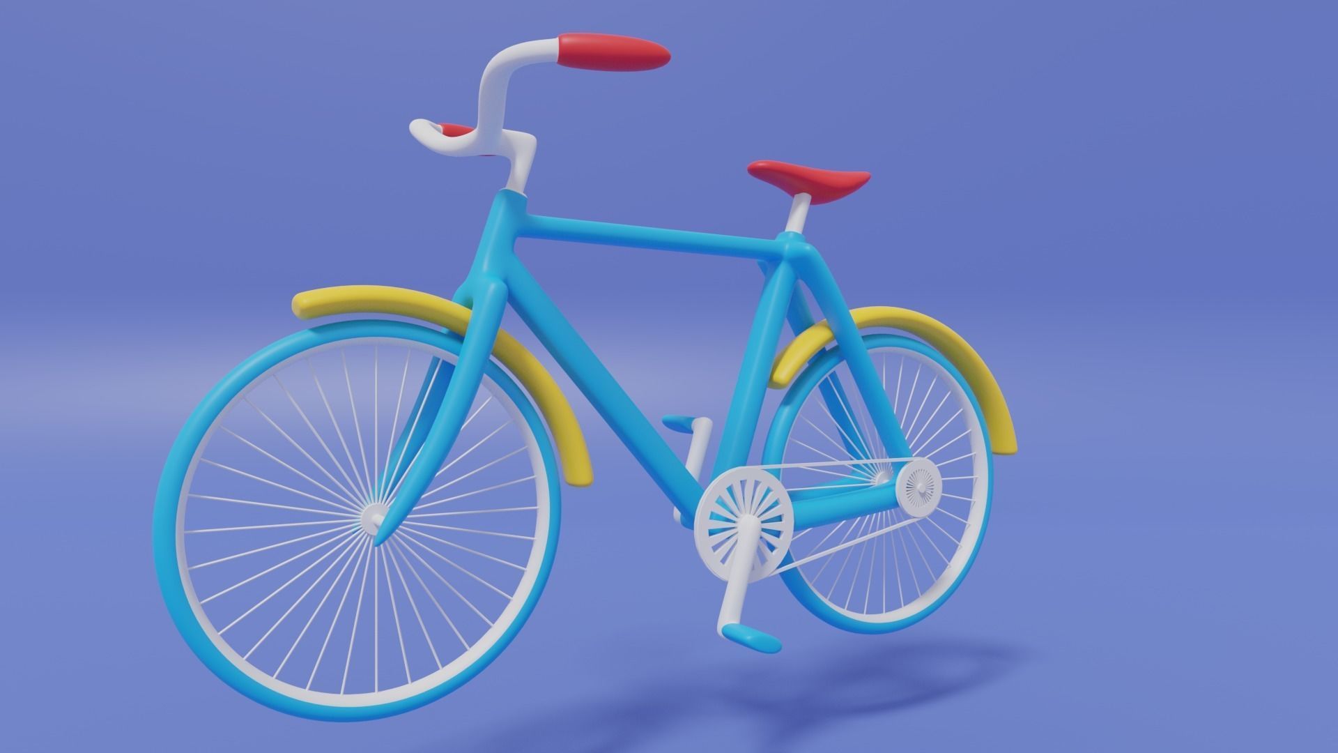 Cartoon Cute Bicycle 3D model_1