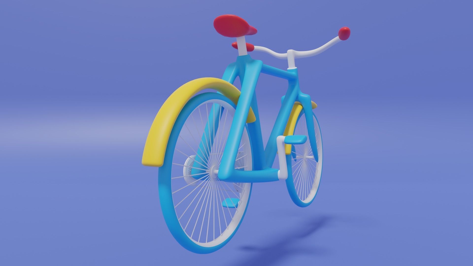 Cartoon Cute Bicycle 3D model_7