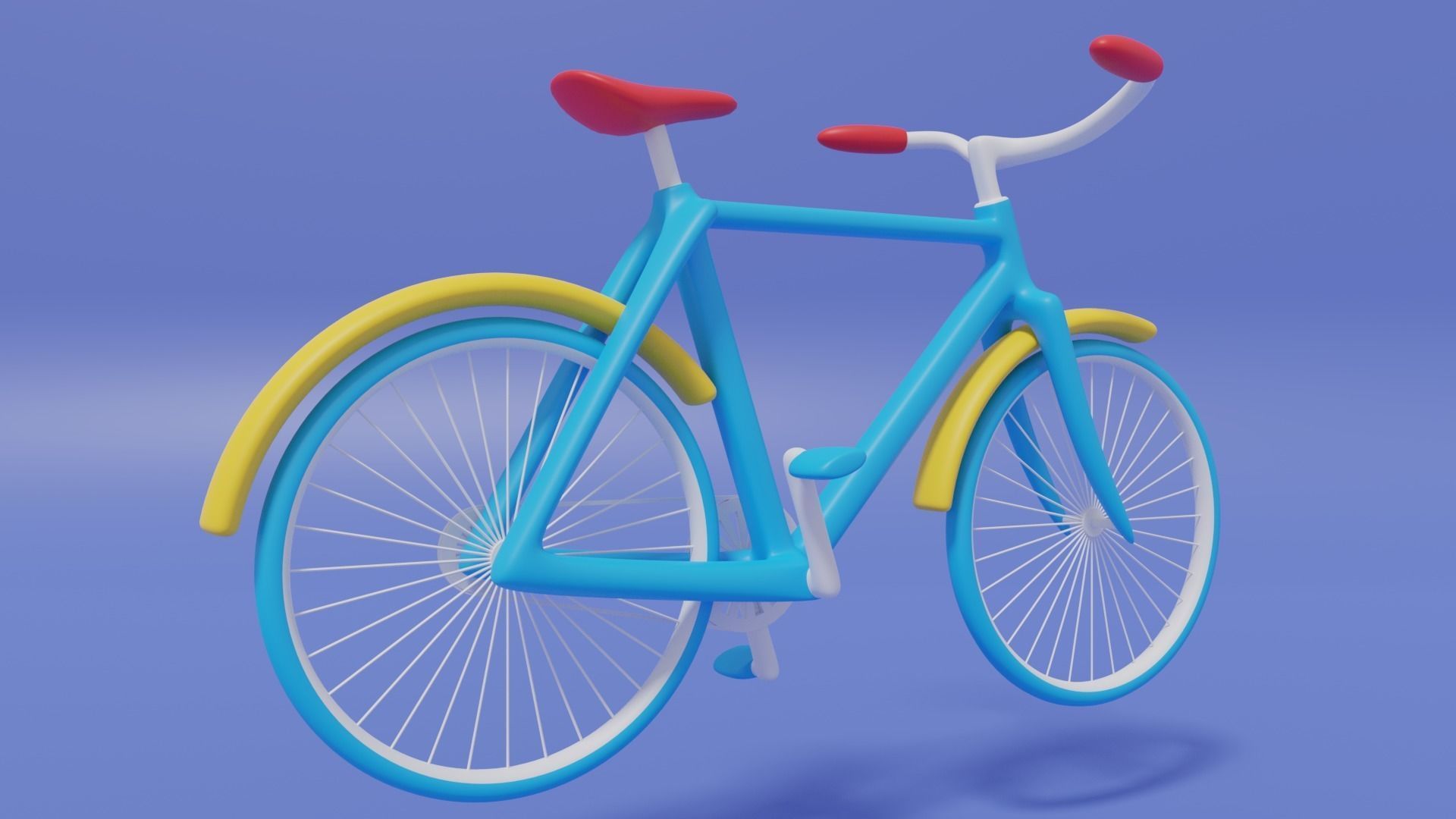Cartoon Cute Bicycle 3D model_6