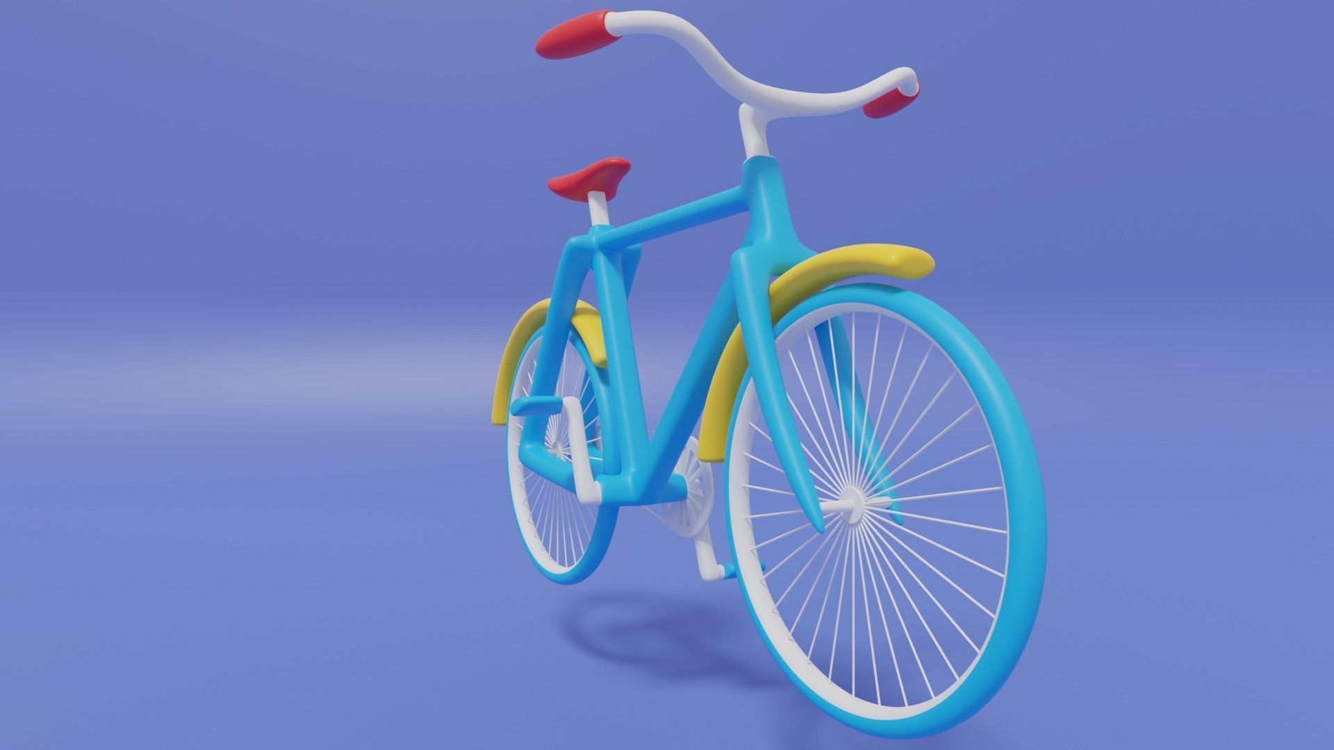 Cartoon Cute Bicycle 3D model_3