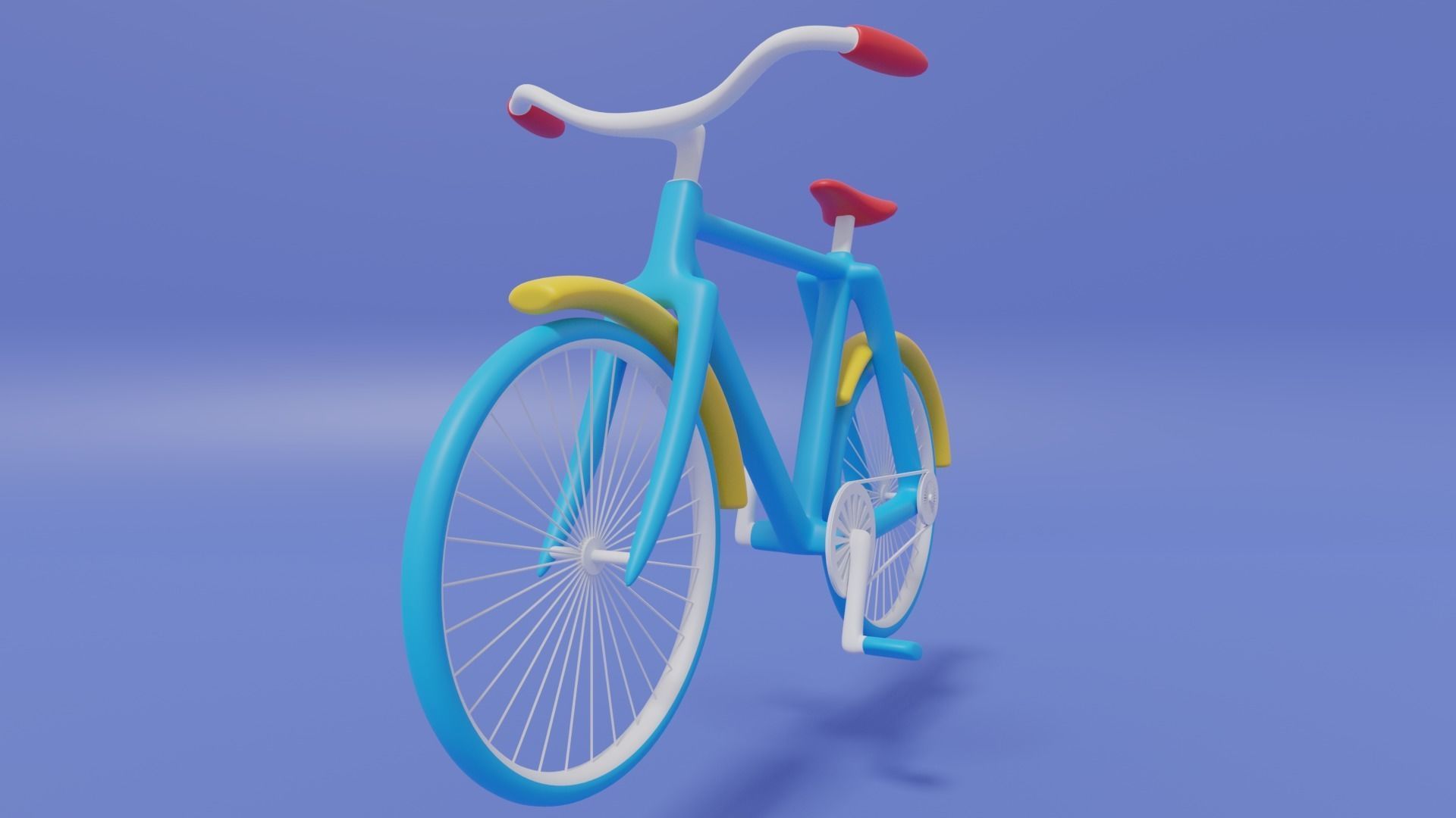 Cartoon Cute Bicycle 3D model_2