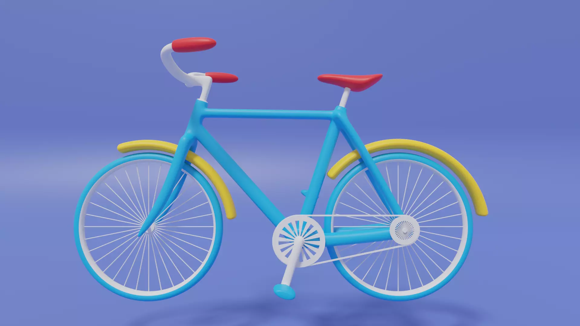 Cartoon Cute Bicycle 3D model_0