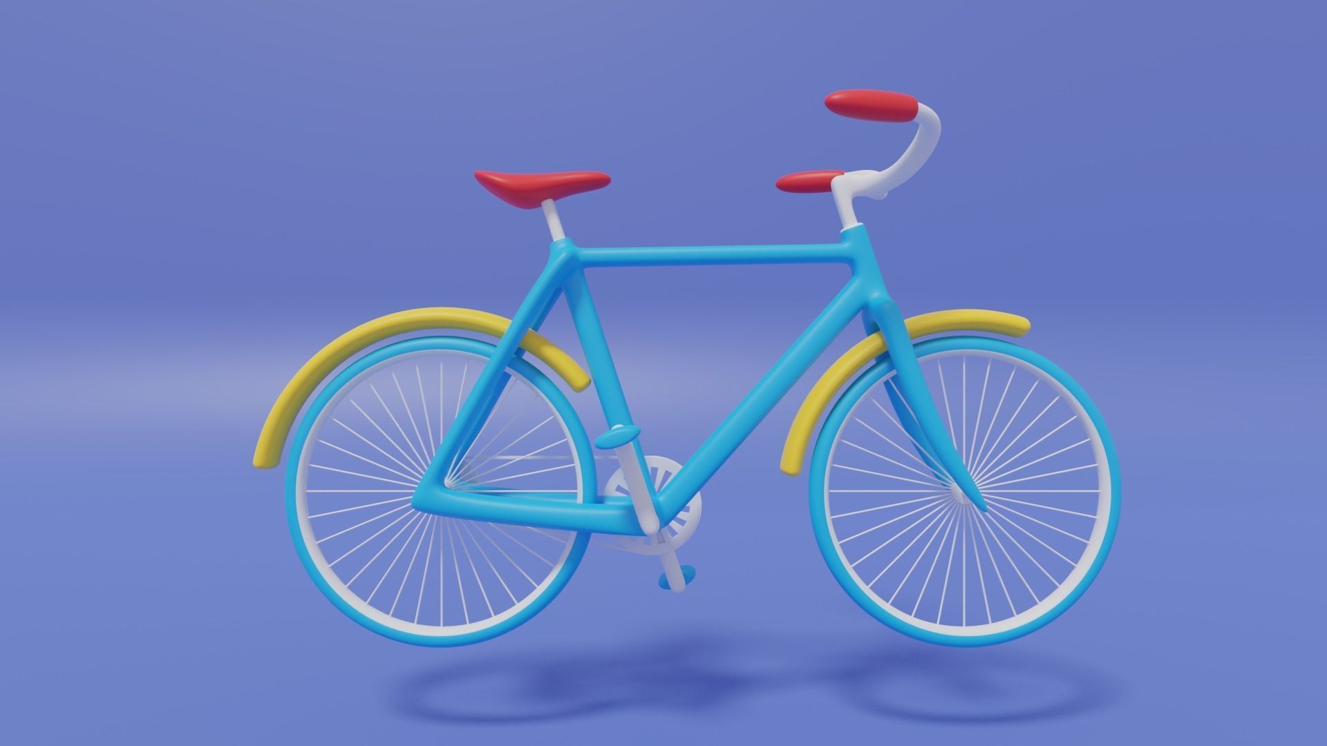 Cartoon Cute Bicycle 3D model_5