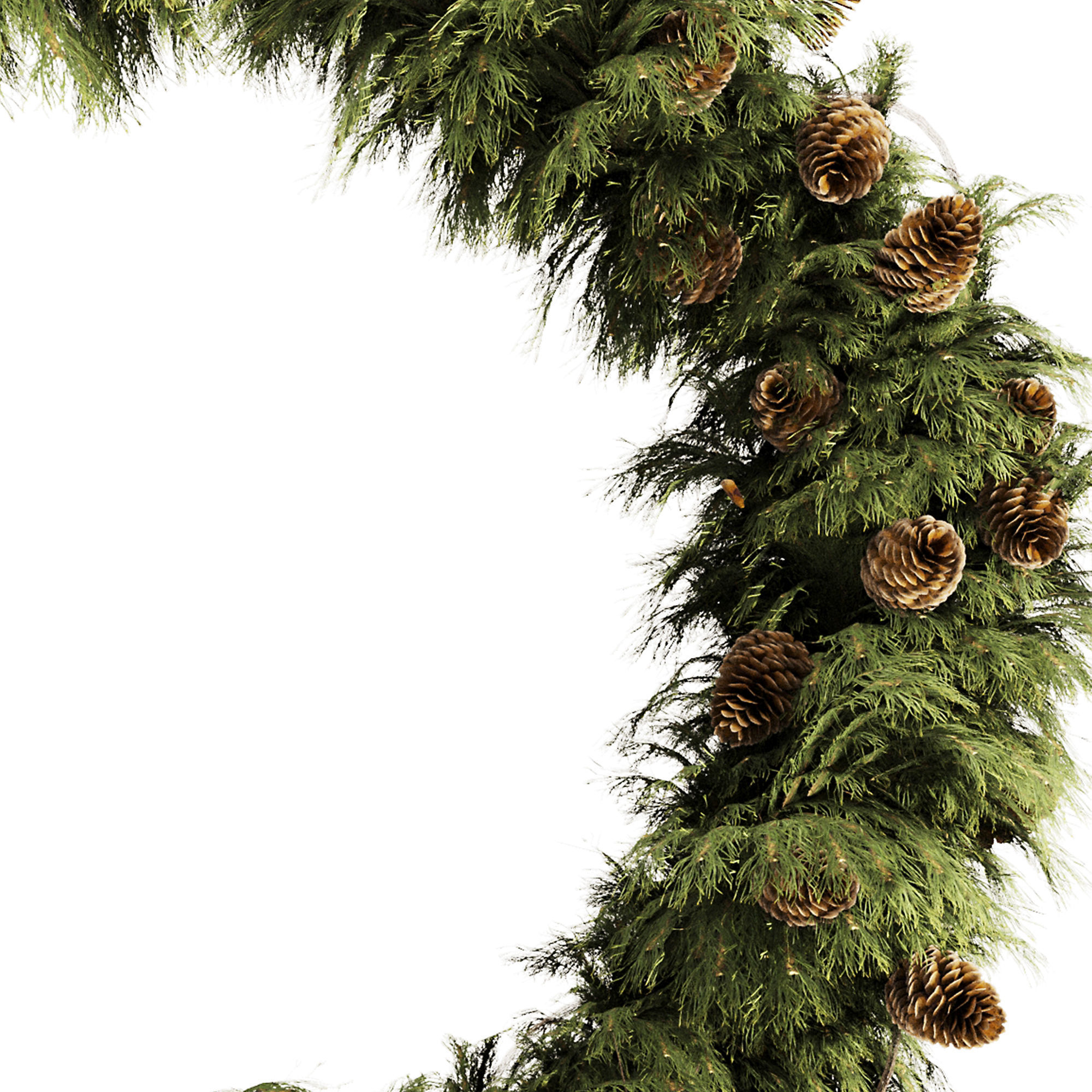 Christmas Wreath Set4 3D model_4